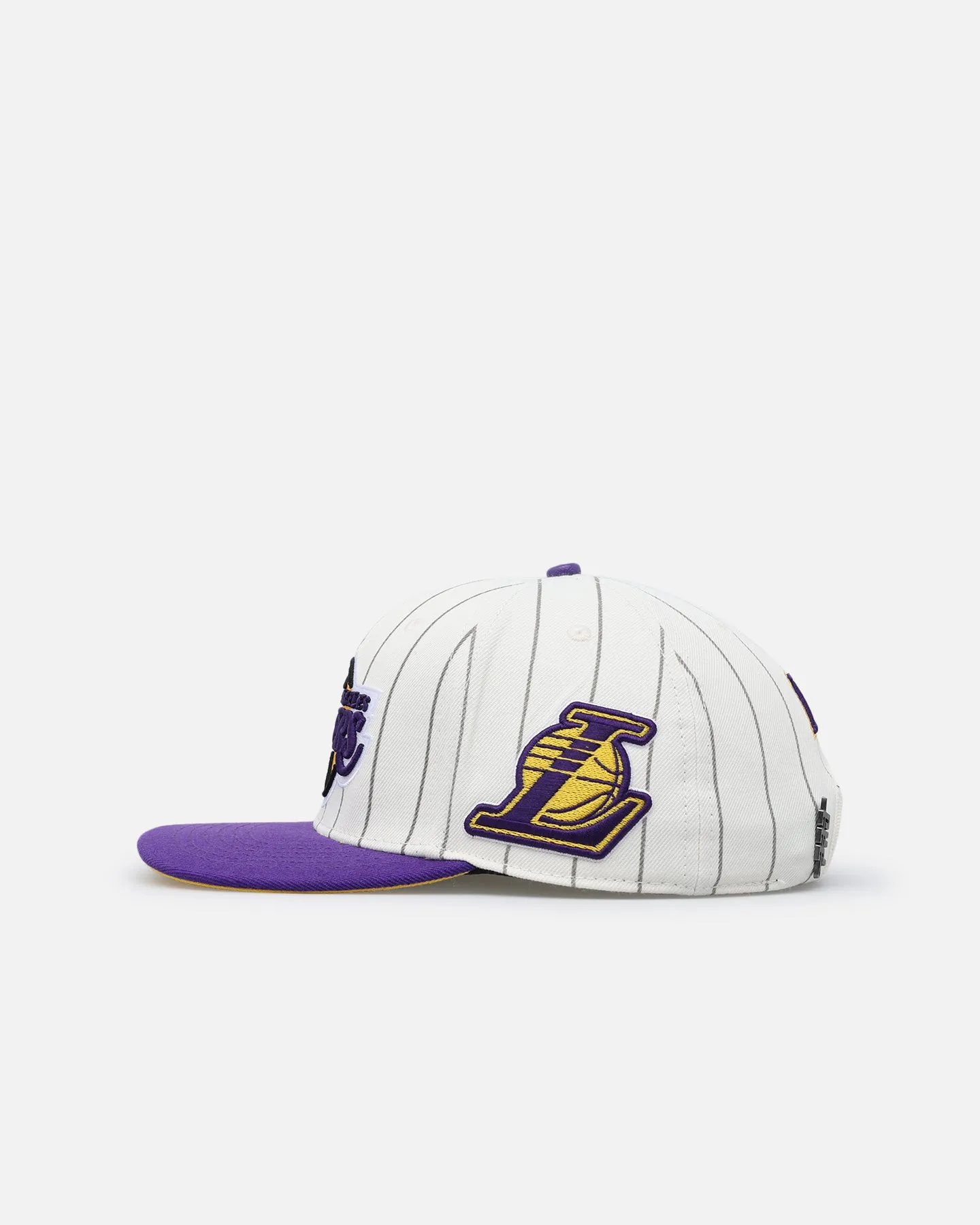 Pro Standard Los Angeles Lakers Pinstripe Wool Snapback Eggshell/Yellow sold by Culture Kings product image thumbnail 4