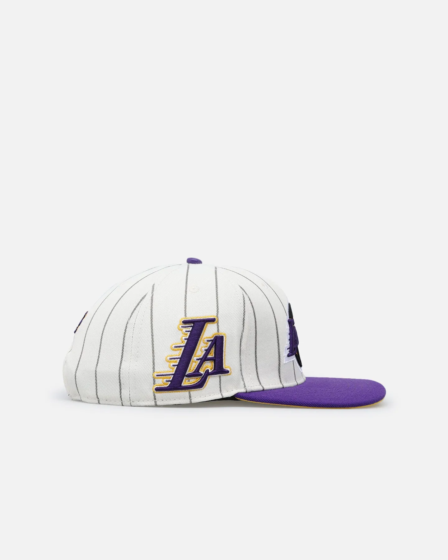 Pro Standard Los Angeles Lakers Pinstripe Wool Snapback Eggshell/Yellow sold by Culture Kings product image thumbnail 3