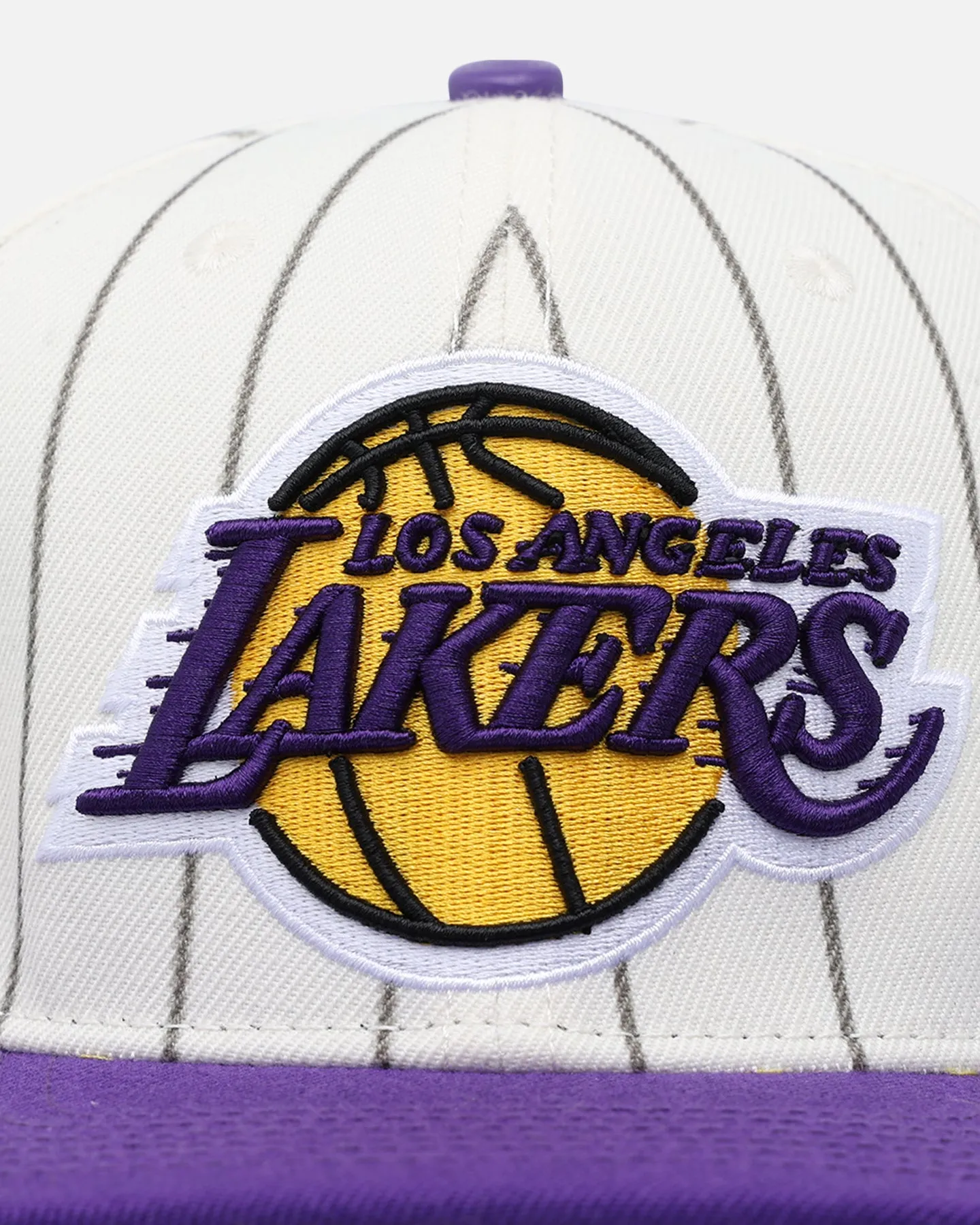 Pro Standard Los Angeles Lakers Pinstripe Wool Snapback Eggshell/Yellow sold by Culture Kings product image thumbnail 5