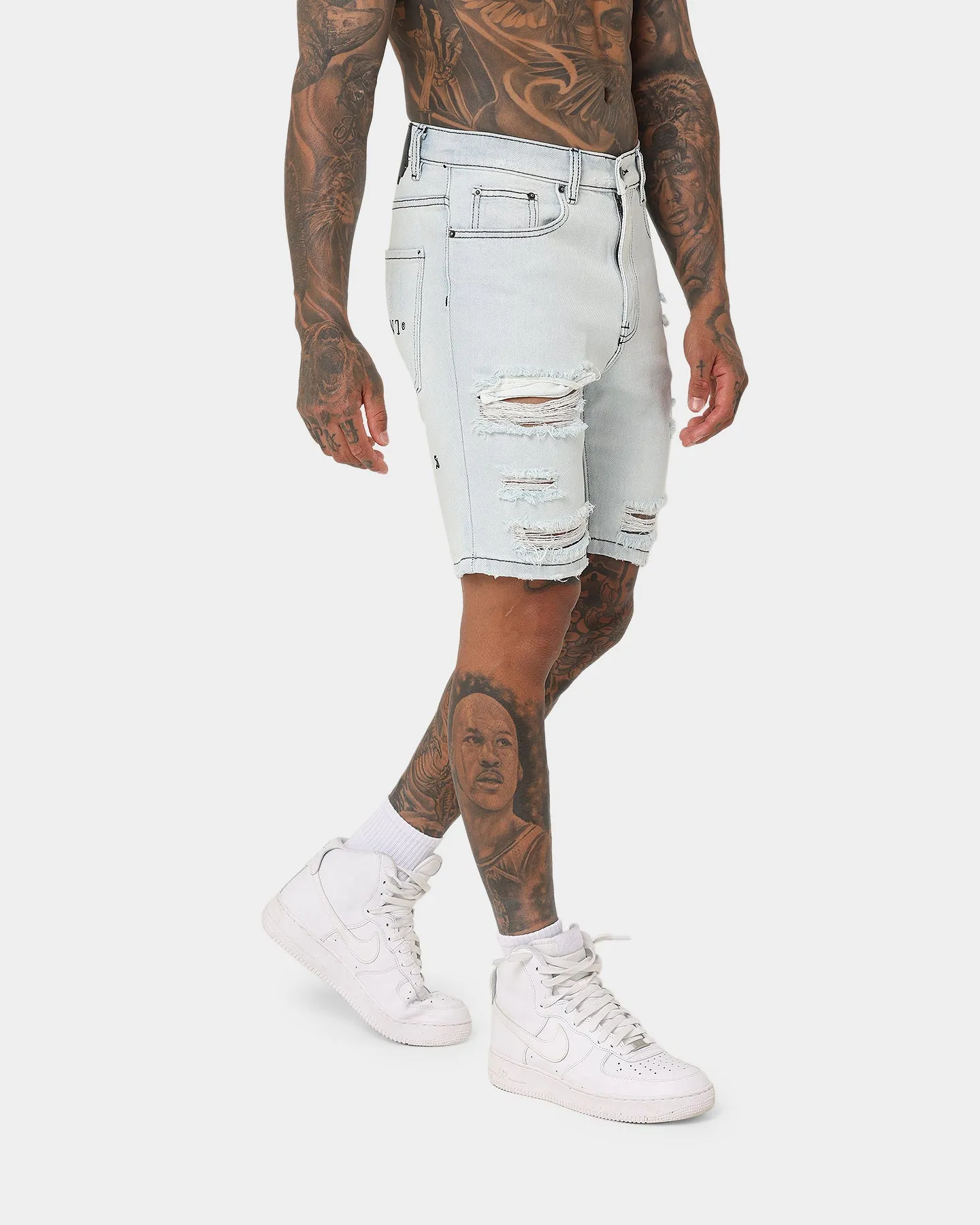 Saint Morta Destroyer Distressed Shorts Ice Blue sold by Culture Kings product image thumbnail 5