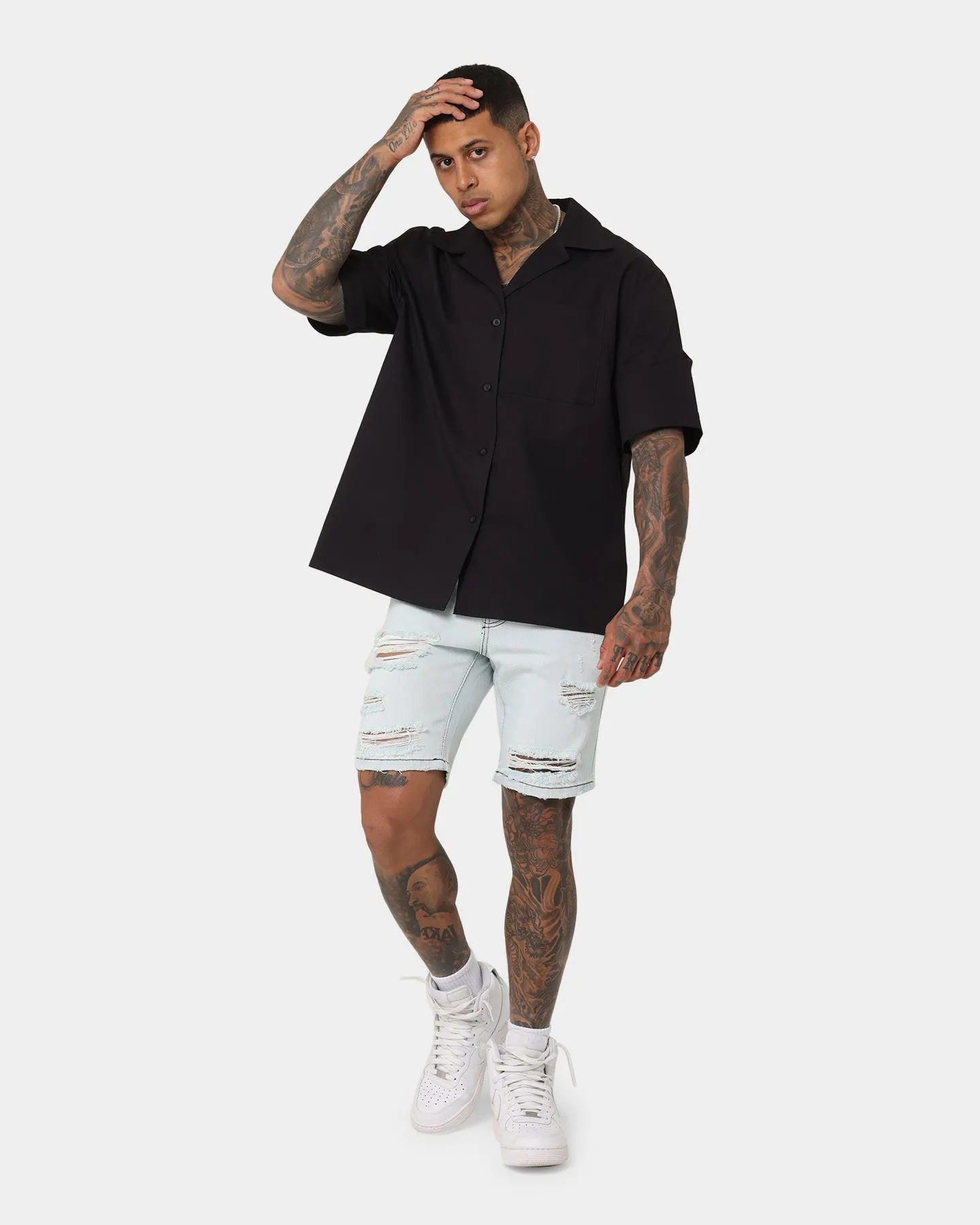 Saint Morta Destroyer Distressed Shorts Ice Blue sold by Culture Kings product image thumbnail 2