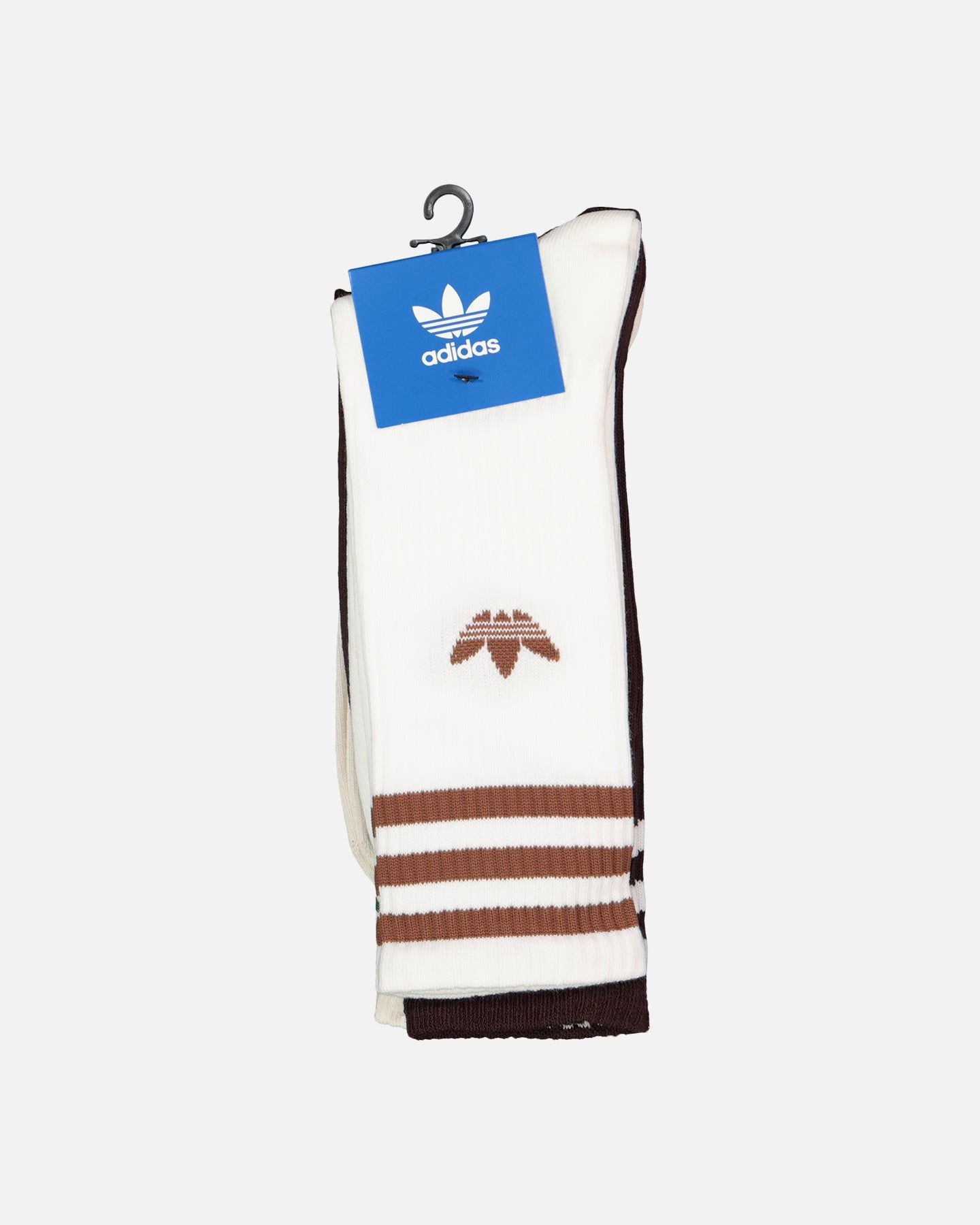 Adidas Solid Crew Socks 3 Pack White/Shadow Brown/Wonder White sold by Culture Kings product image thumbnail 6