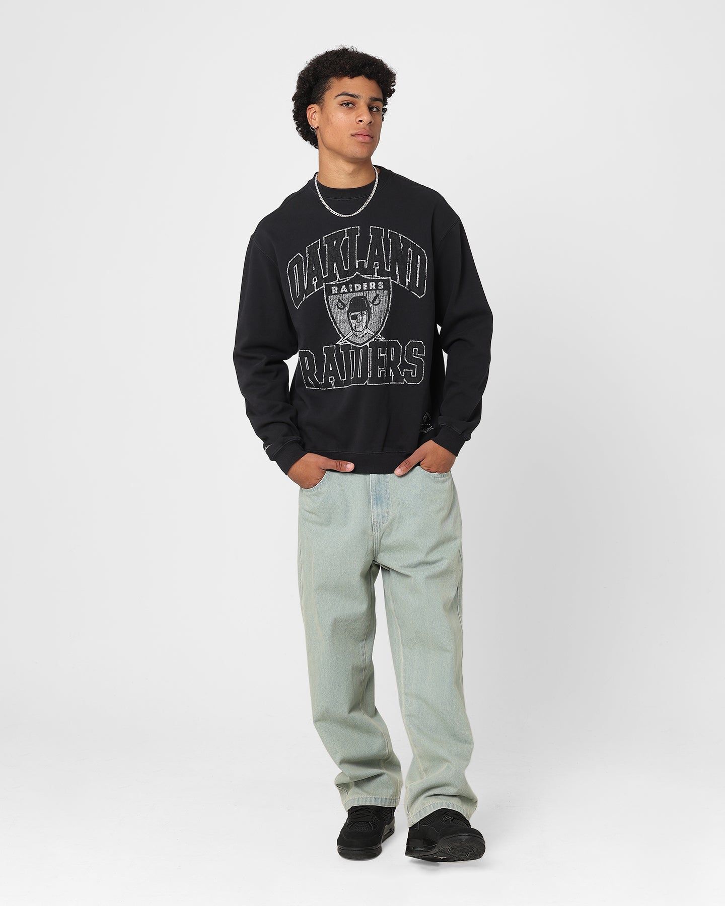 Mitchell & Ness Oakland Raiders Ivy Arch Crewneck Faded Black sold by Culture Kings product image thumbnail 2