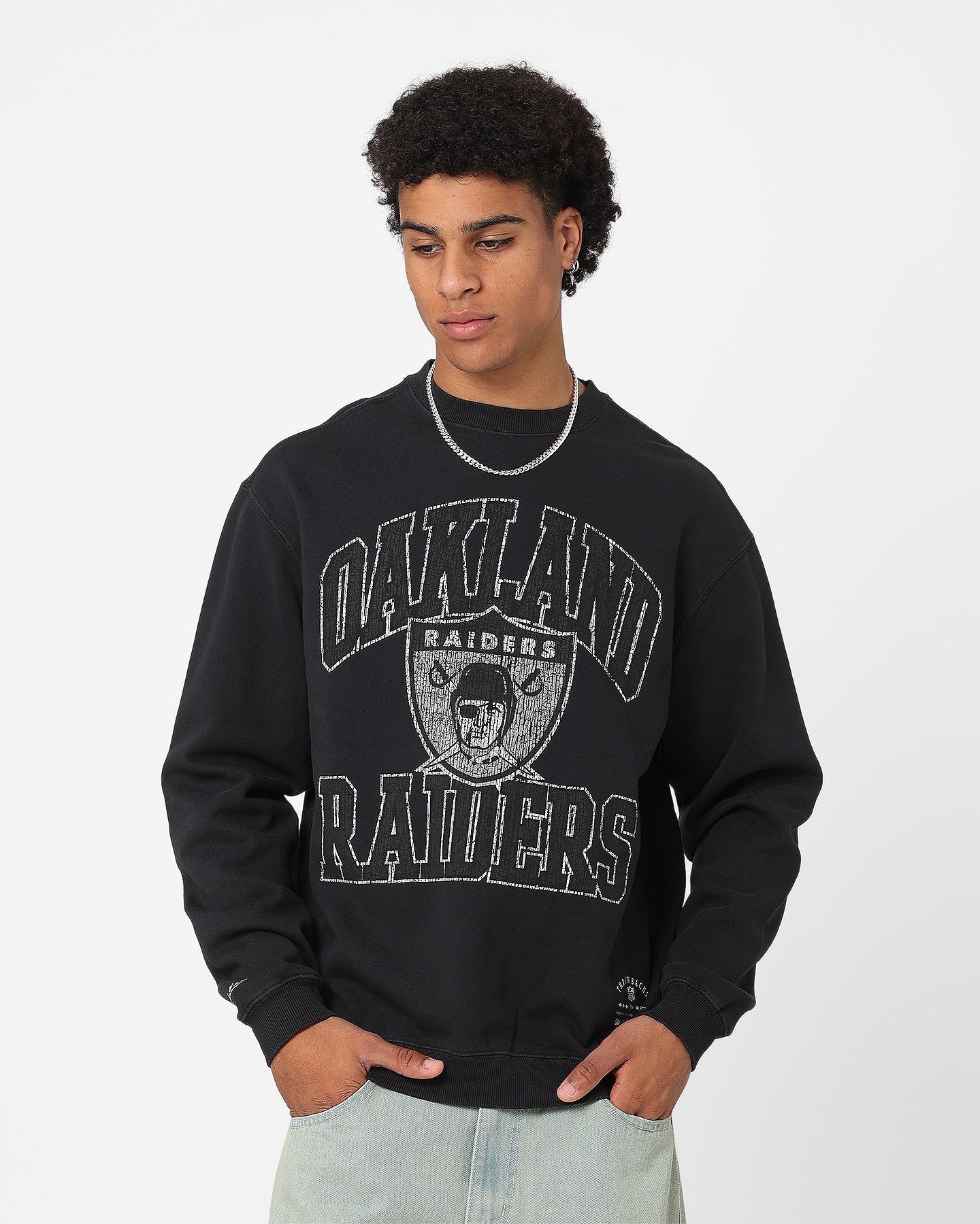 Mitchell & Ness Oakland Raiders Ivy Arch Crewneck Faded Black sold by Culture Kings