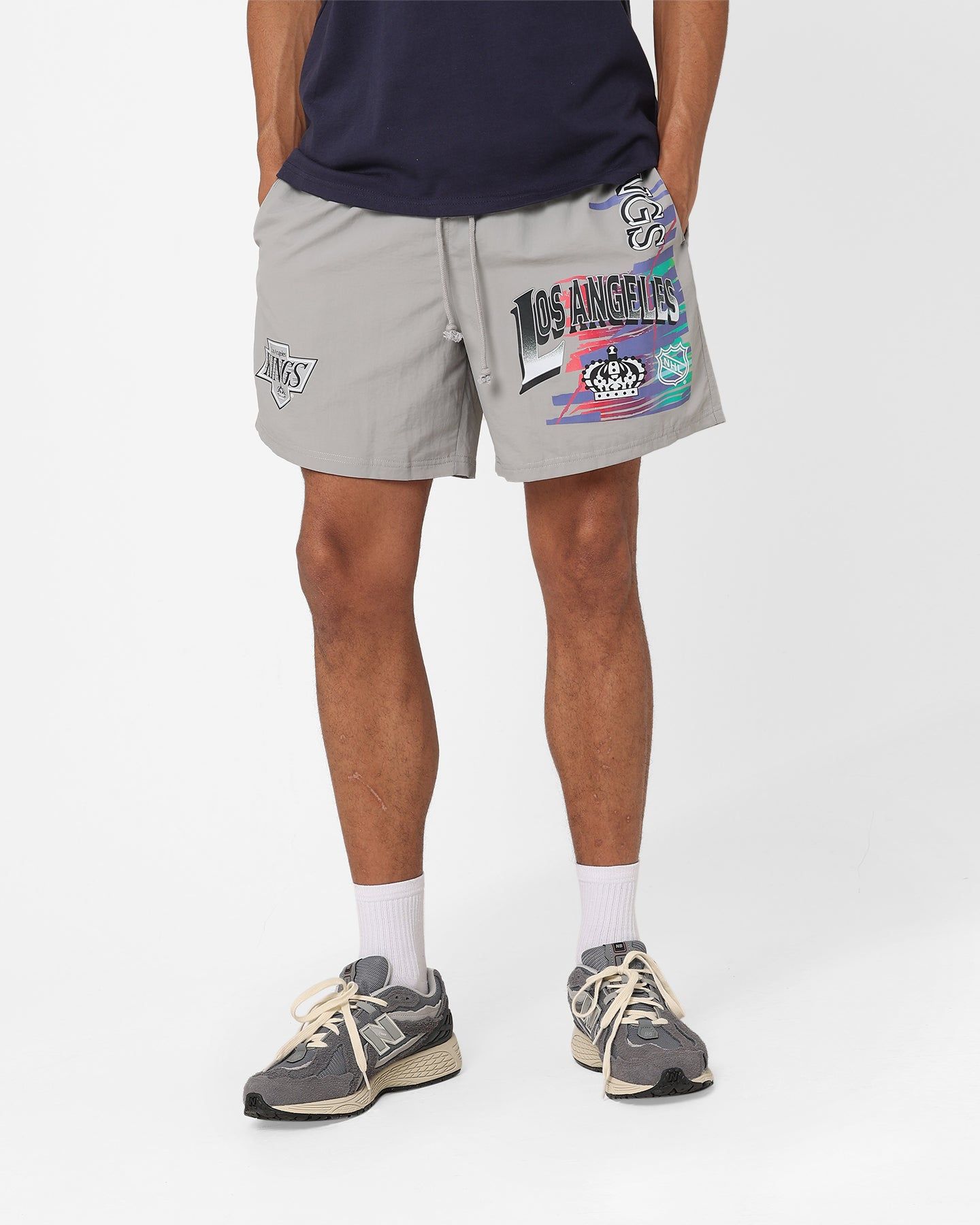 Mitchell & Ness Los Angeles Kings Nylon Shorts Grey sold by Culture Kings