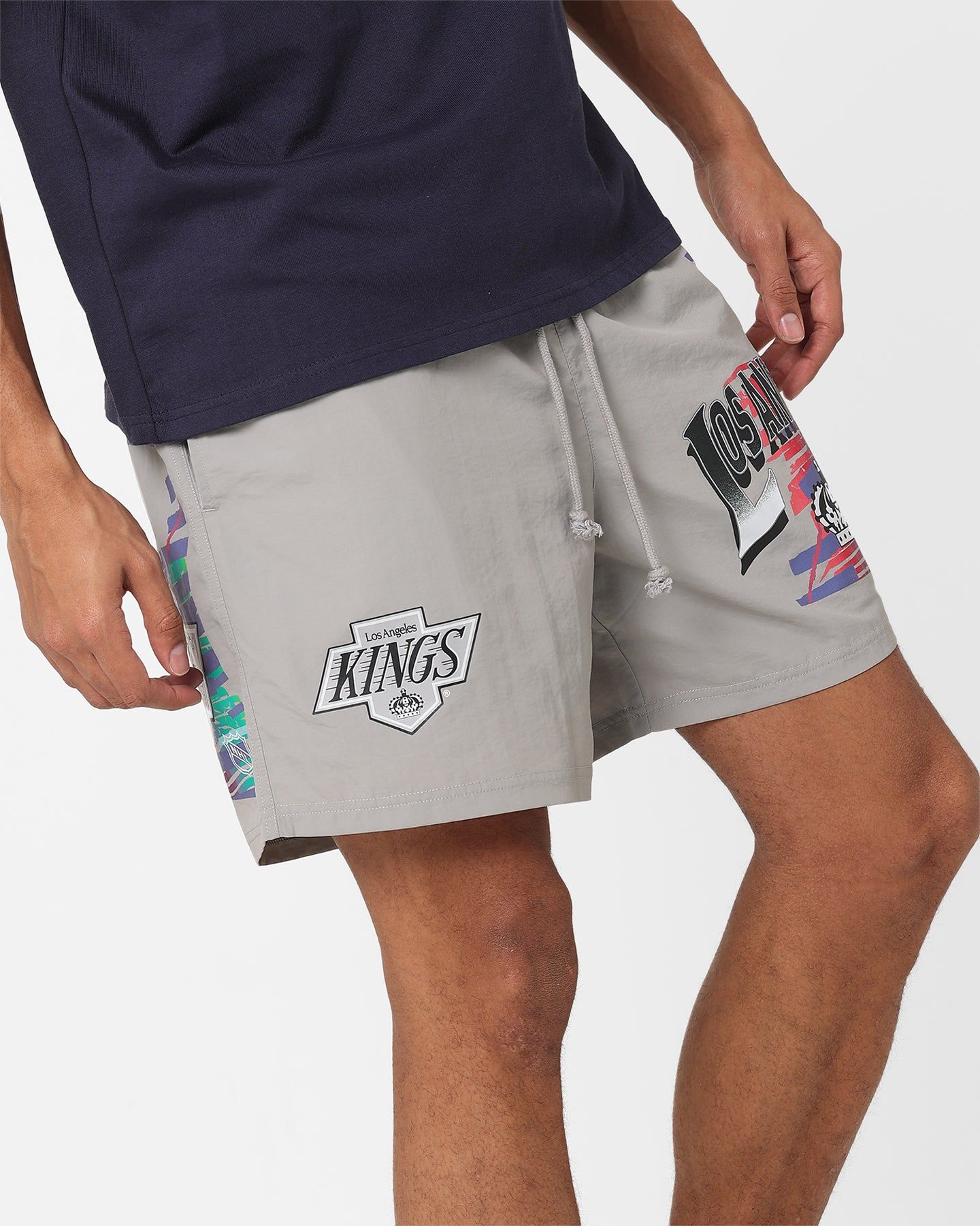 Mitchell & Ness Los Angeles Kings Nylon Shorts Grey sold by Culture Kings product image thumbnail 3