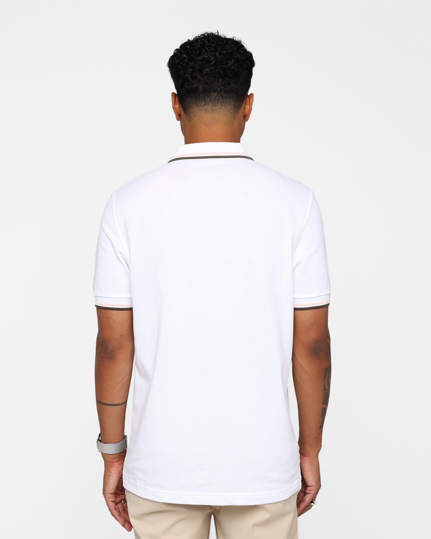 Fred Perry Twin Tipped Polo Shirt White/Silky Peach/Uniform Green sold by Culture Kings product image thumbnail 4