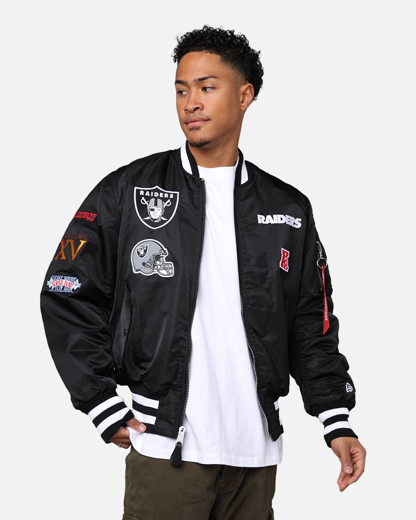New Era X Alpha Series X NFL Las Vegas Raiders MA-1 Bomber Jacket Black sold by Culture Kings