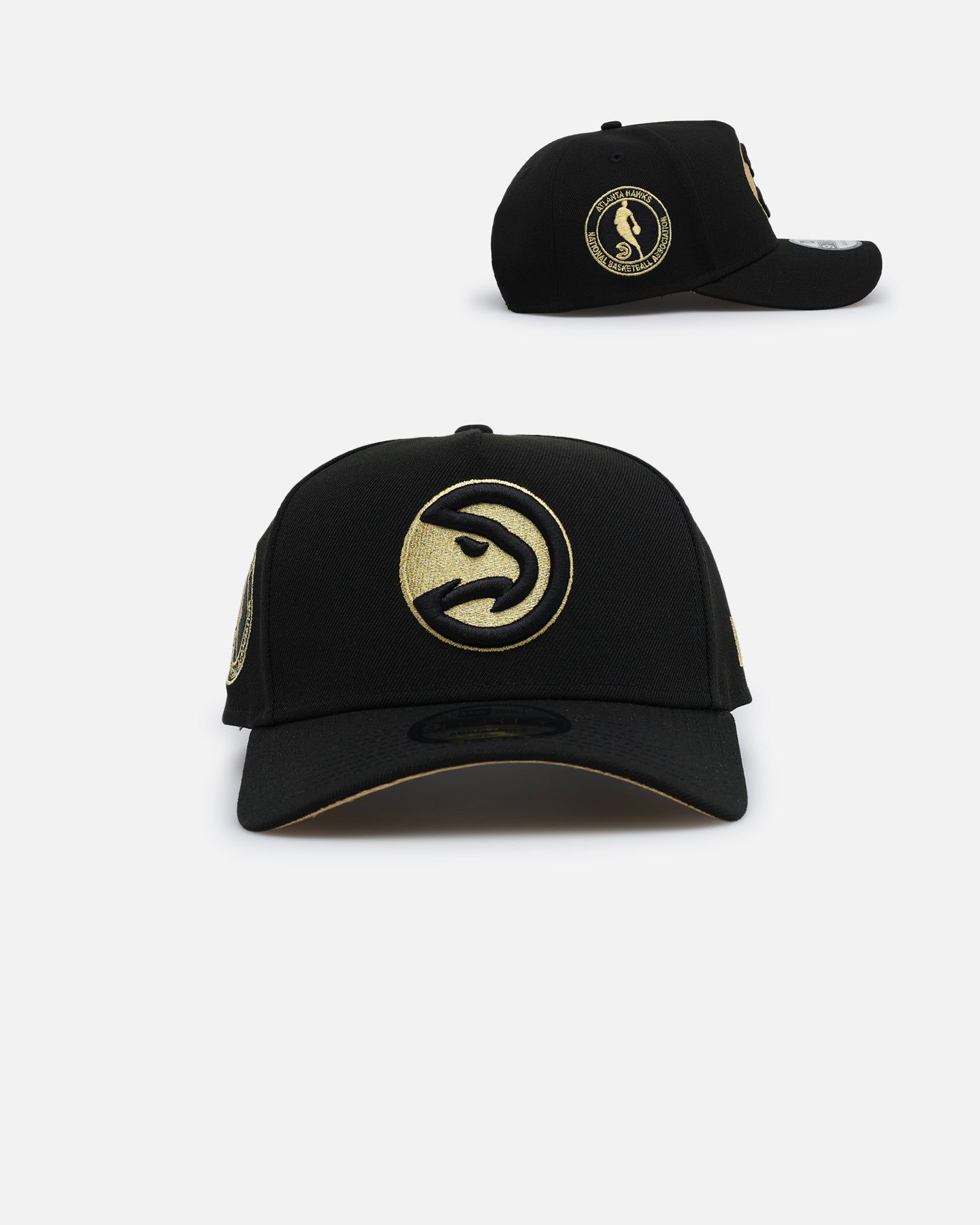New Era Atlanta Hawks 'NBA Gold Links' 9FORTY A-Frame Snapback Black/Gold sold by Culture Kings