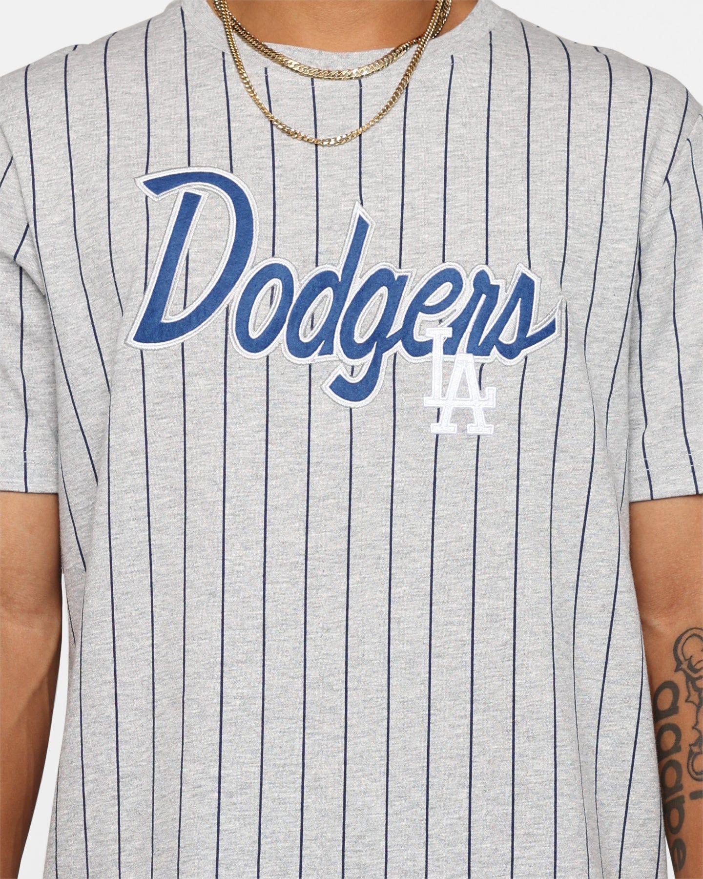 New Era Los Angeles Dodgers Pinstripe T-Shirt Grey sold by Culture Kings product image thumbnail 4