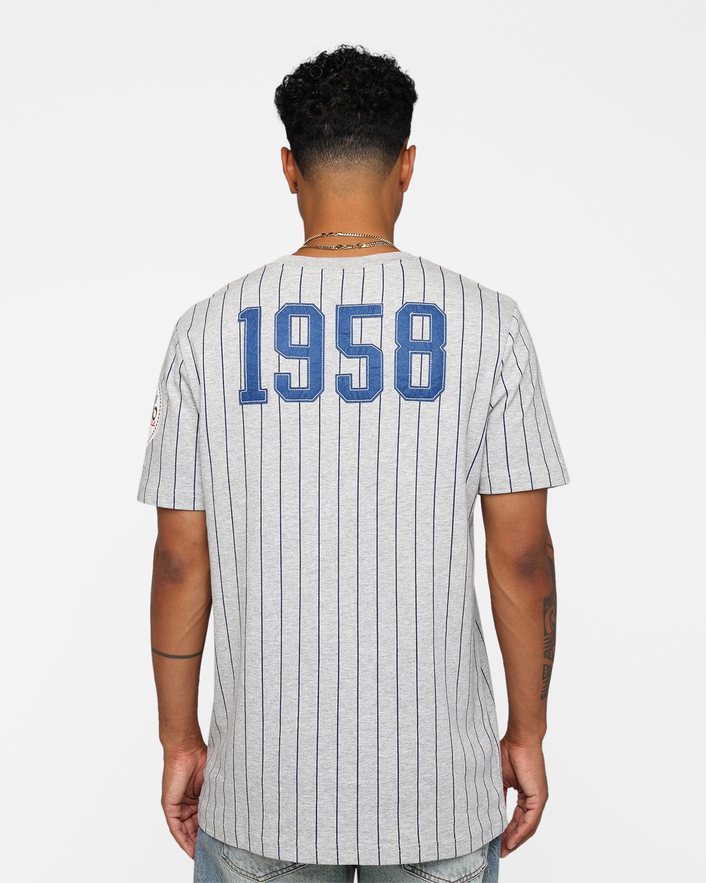 New Era Los Angeles Dodgers Pinstripe T-Shirt Grey sold by Culture Kings product image thumbnail 5