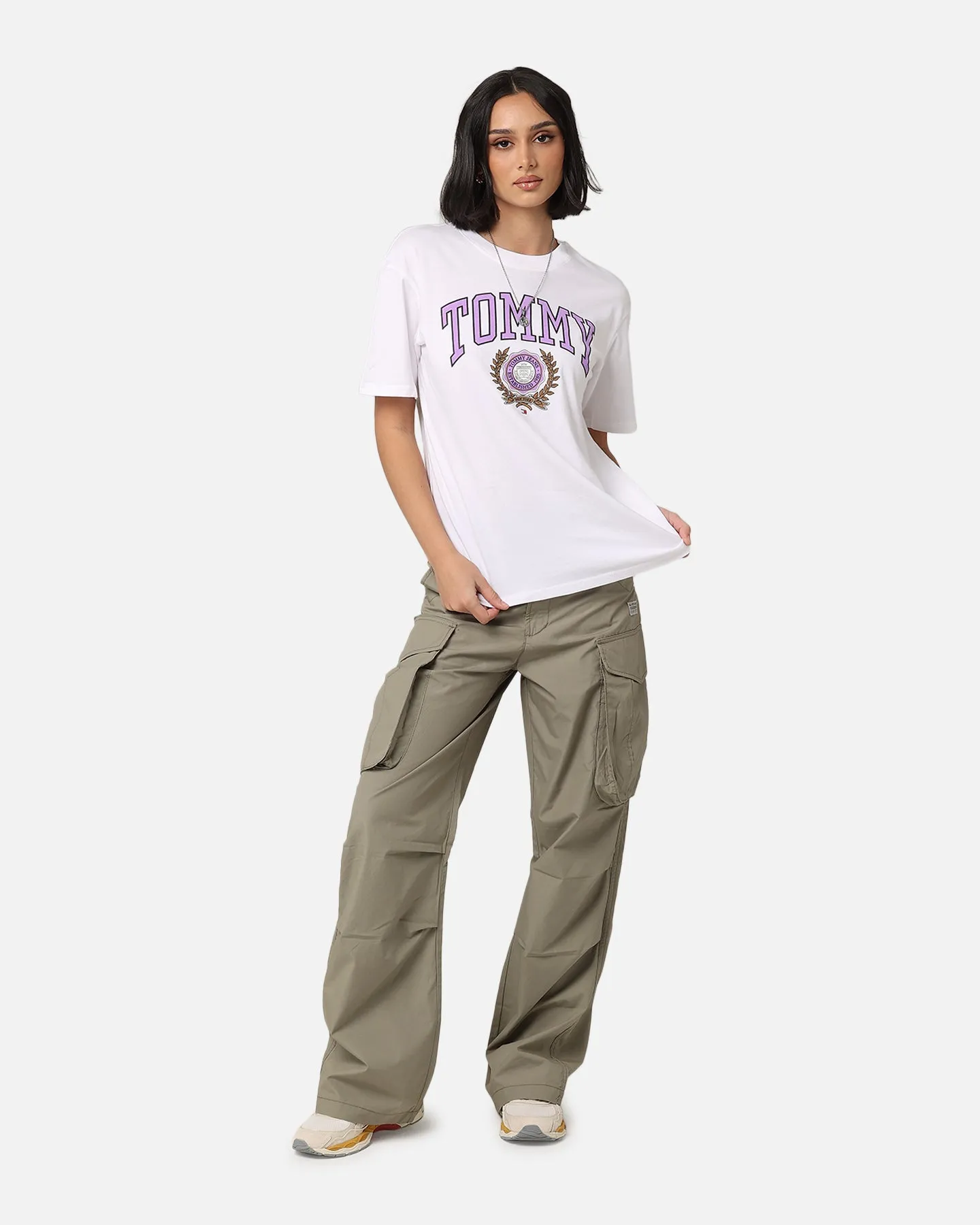 Tommy Jeans Women's TJW Relaxed Varsity Sport T-Shirt White sold by Culture Kings product image thumbnail 2