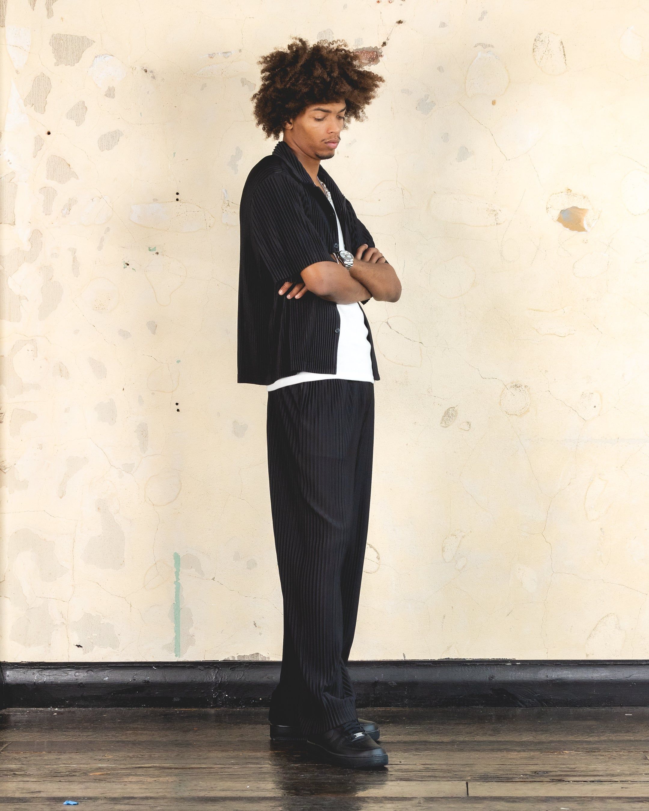 404 Homage Plisse Pants Black | Parallel