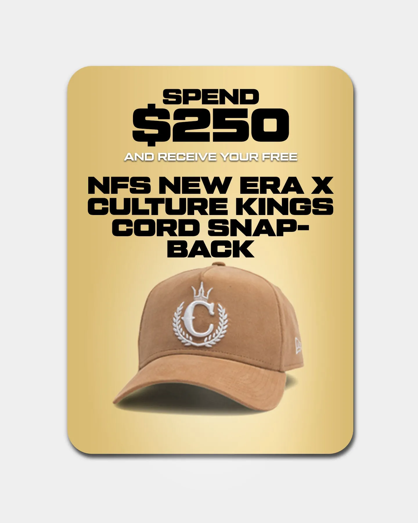 New Era x Culture Kings Corduroy 9FORTY A-Frame Snapback Wheat sold by Culture Kings