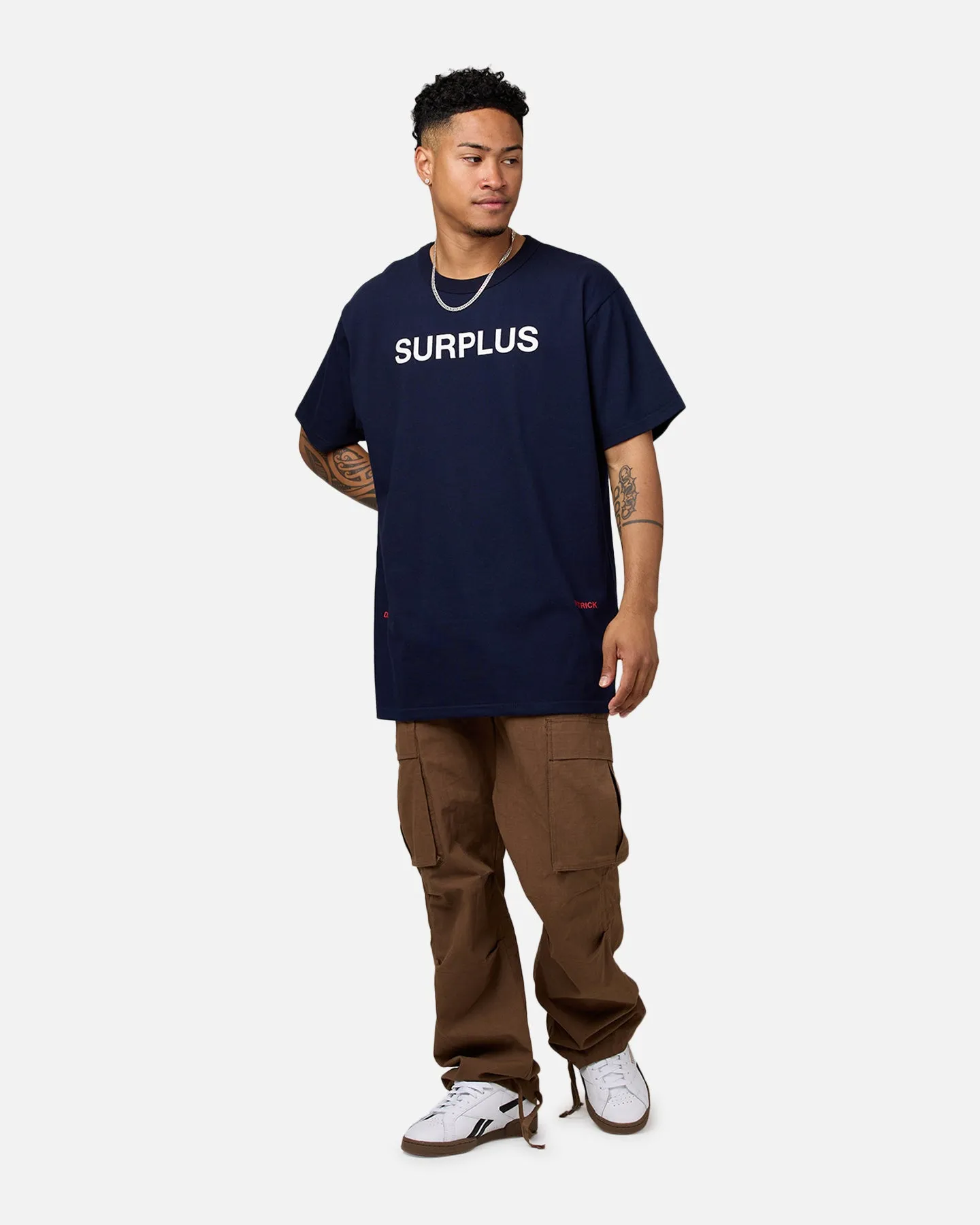 Daniel Patrick Surplus Logo T-Shirt Navy/Cream/Red sold by Culture Kings product image thumbnail 3