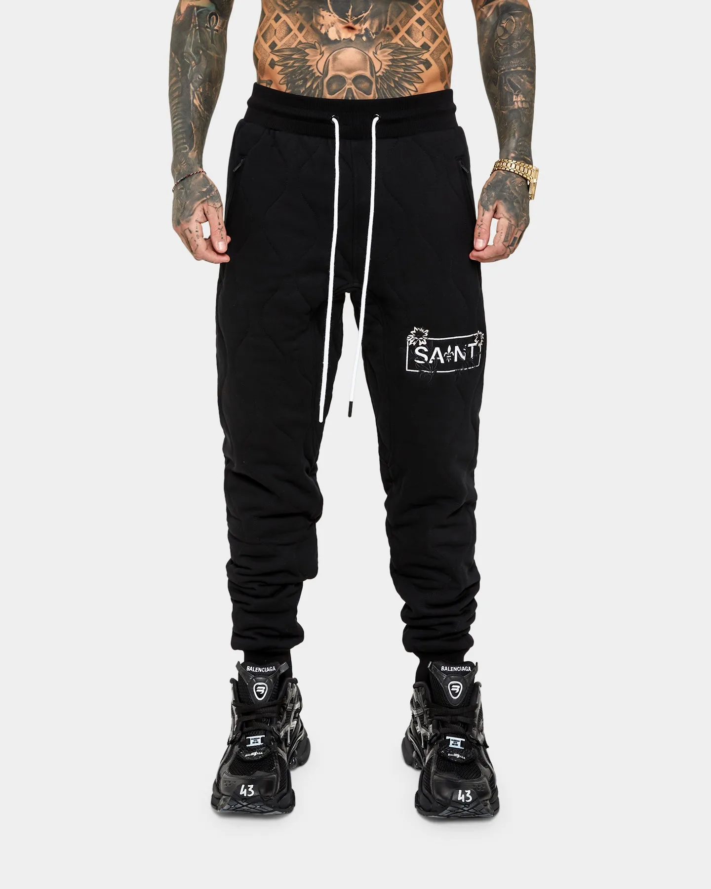 Saint Morta Lover Quilted Sweat Pants Black sold by Culture Kings