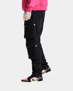 Sik Silk Loose Fit Cargo Pants Black sold by Culture Kings
