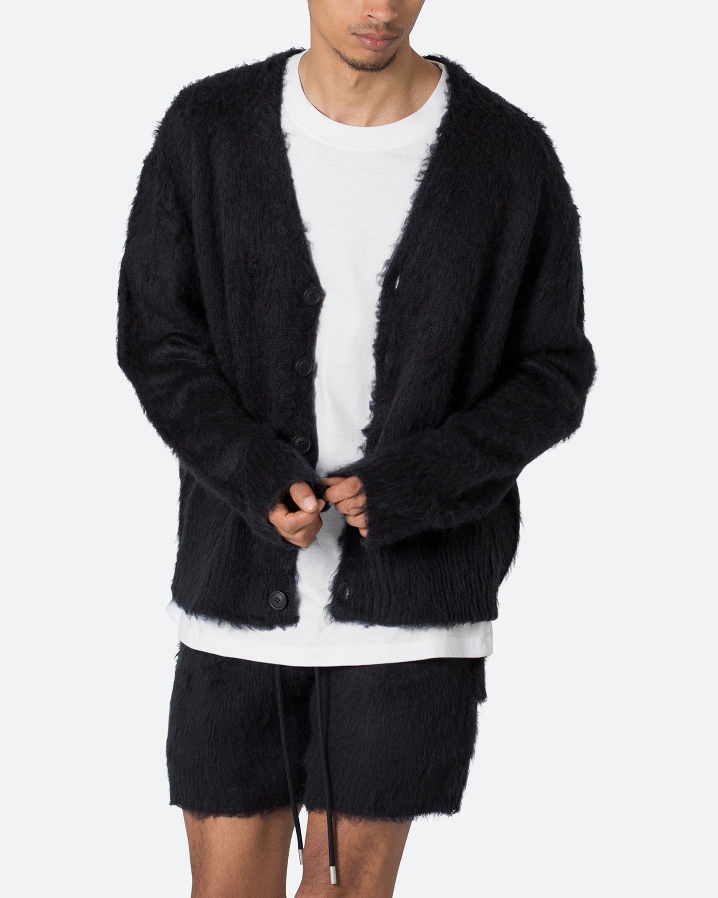 MNML Fuzzy Cardigan Sweater Black sold by Culture Kings