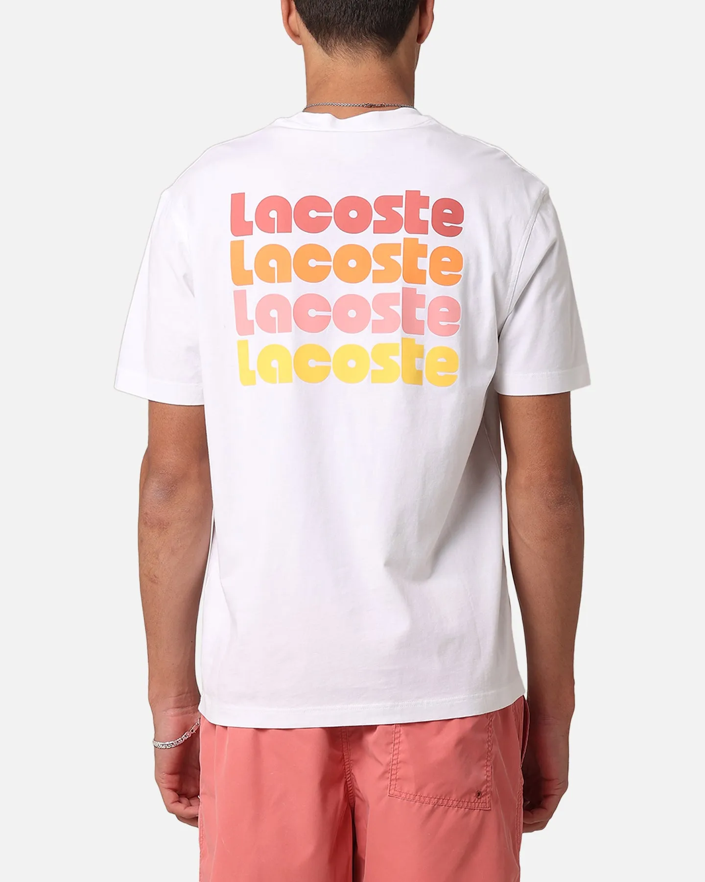 Lacoste Sunbleached Back Graphic T-Shirt White sold by Culture Kings