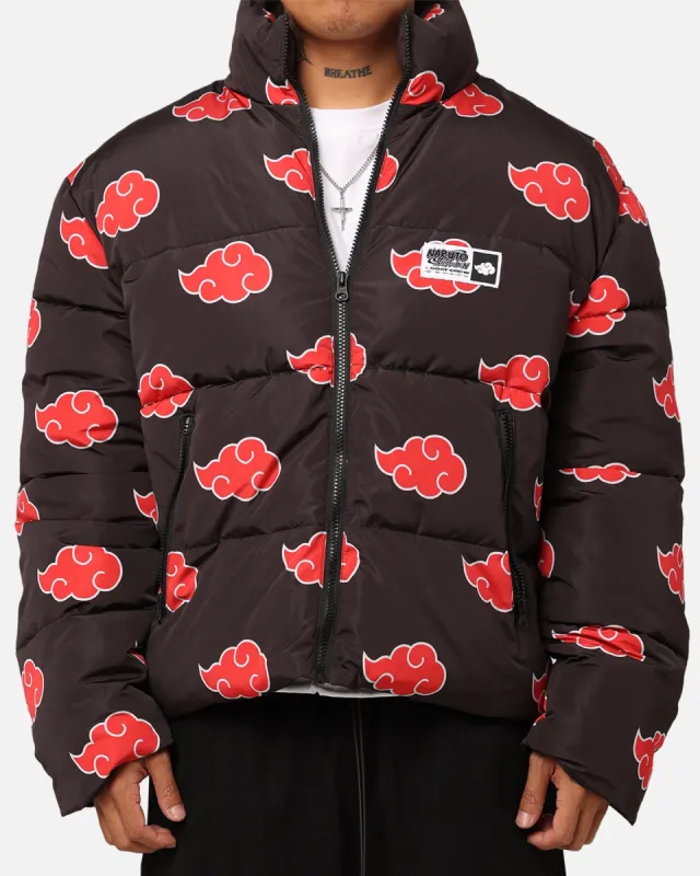 Goat Crew X Naruto Akatsuki Puffer Jacket Black Parallel