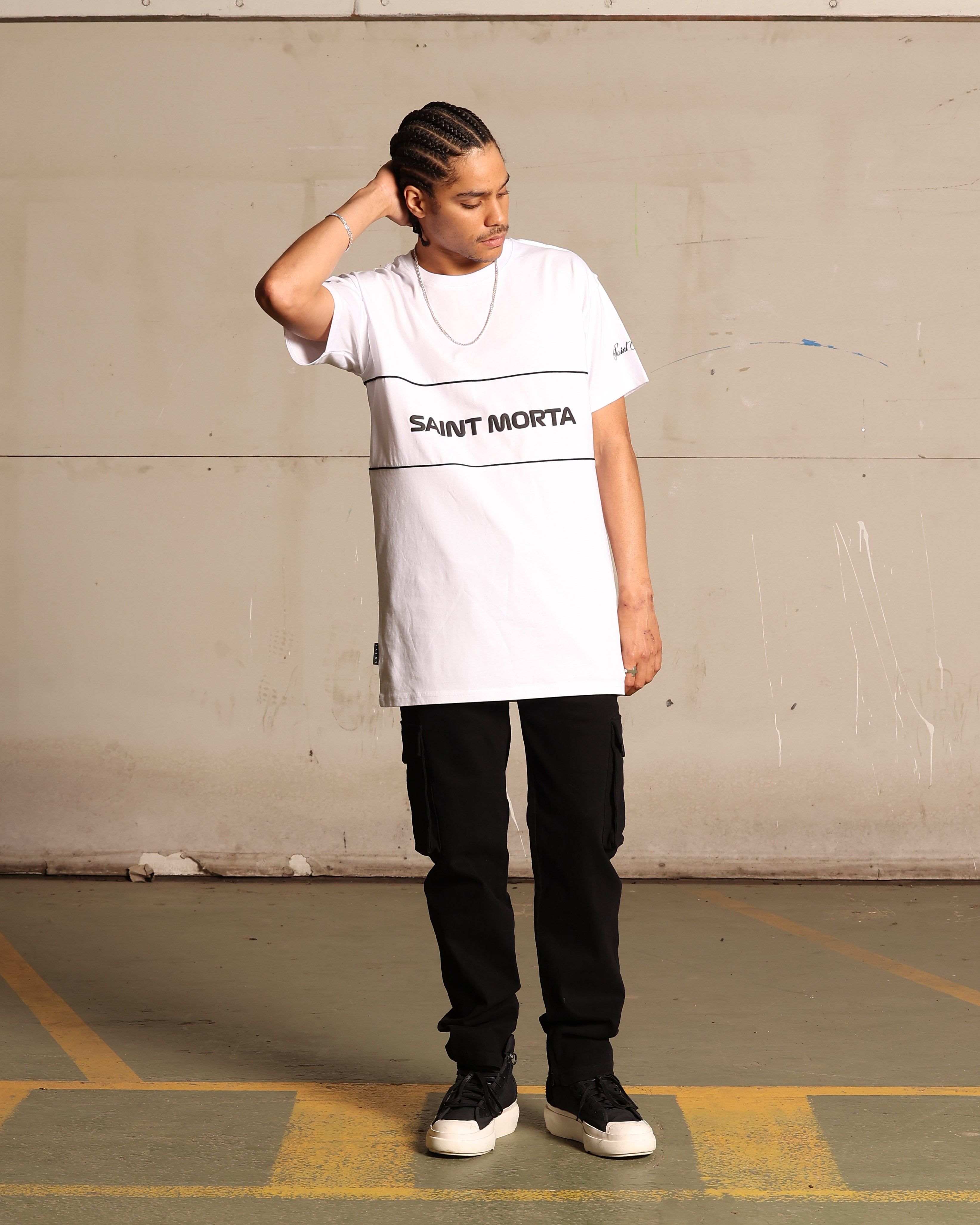 Saint Morta Moto Lafayette T-Shirt White/Black sold by Culture Kings product image thumbnail 3