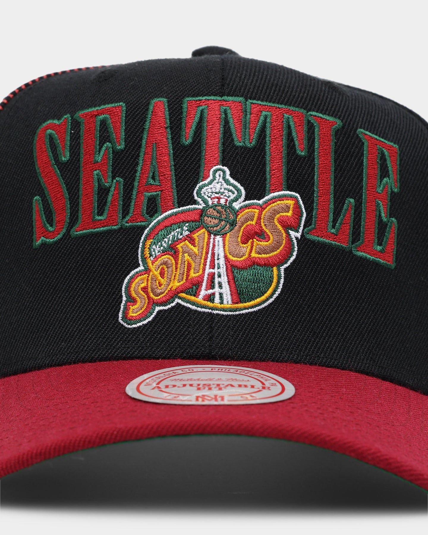 Mitchell & Ness Seattle Supersonics Side Swipe OG Snapback Black/Red sold by Culture Kings product image thumbnail 5