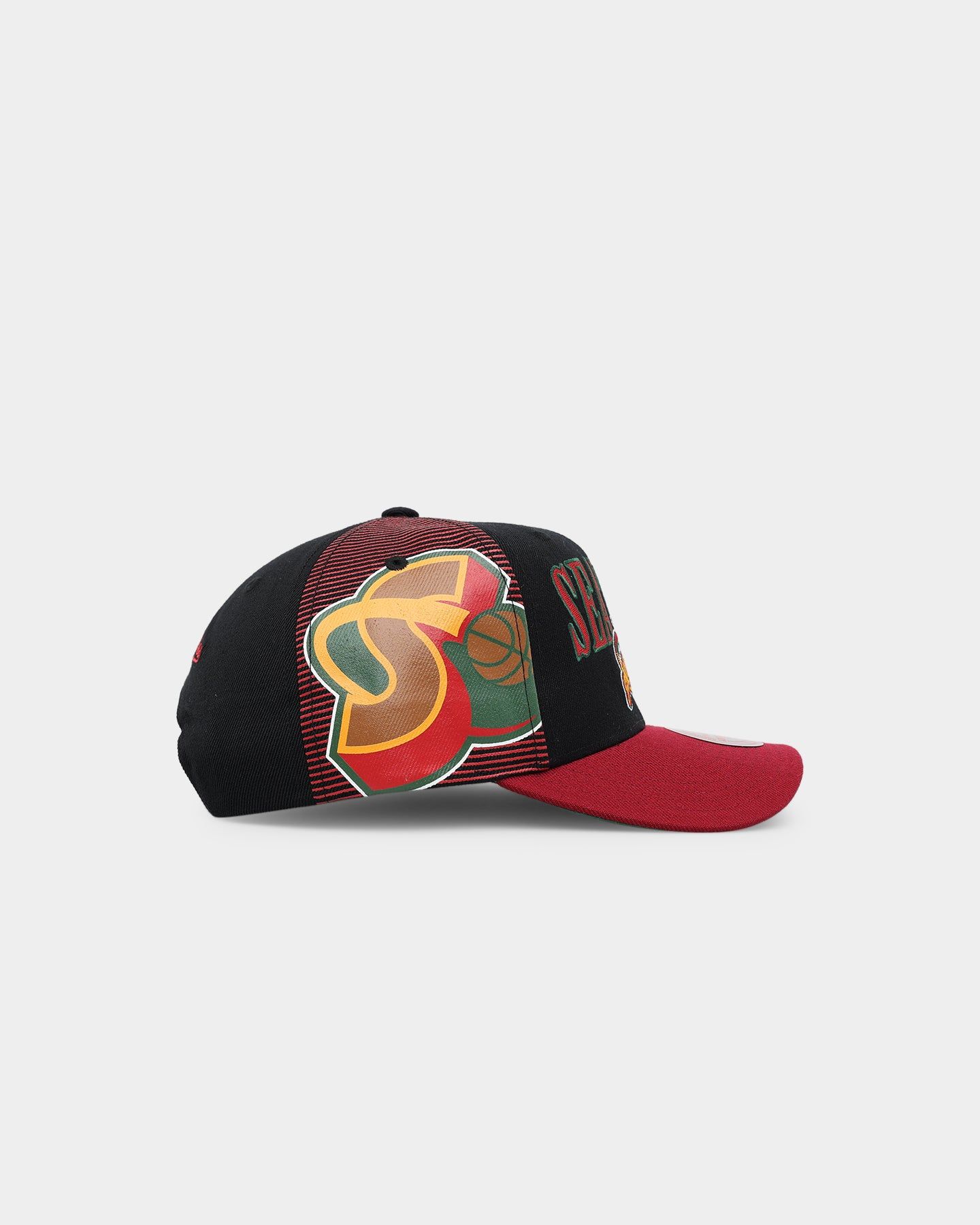 Mitchell & Ness Seattle Supersonics Side Swipe OG Snapback Black/Red sold by Culture Kings product image thumbnail 3