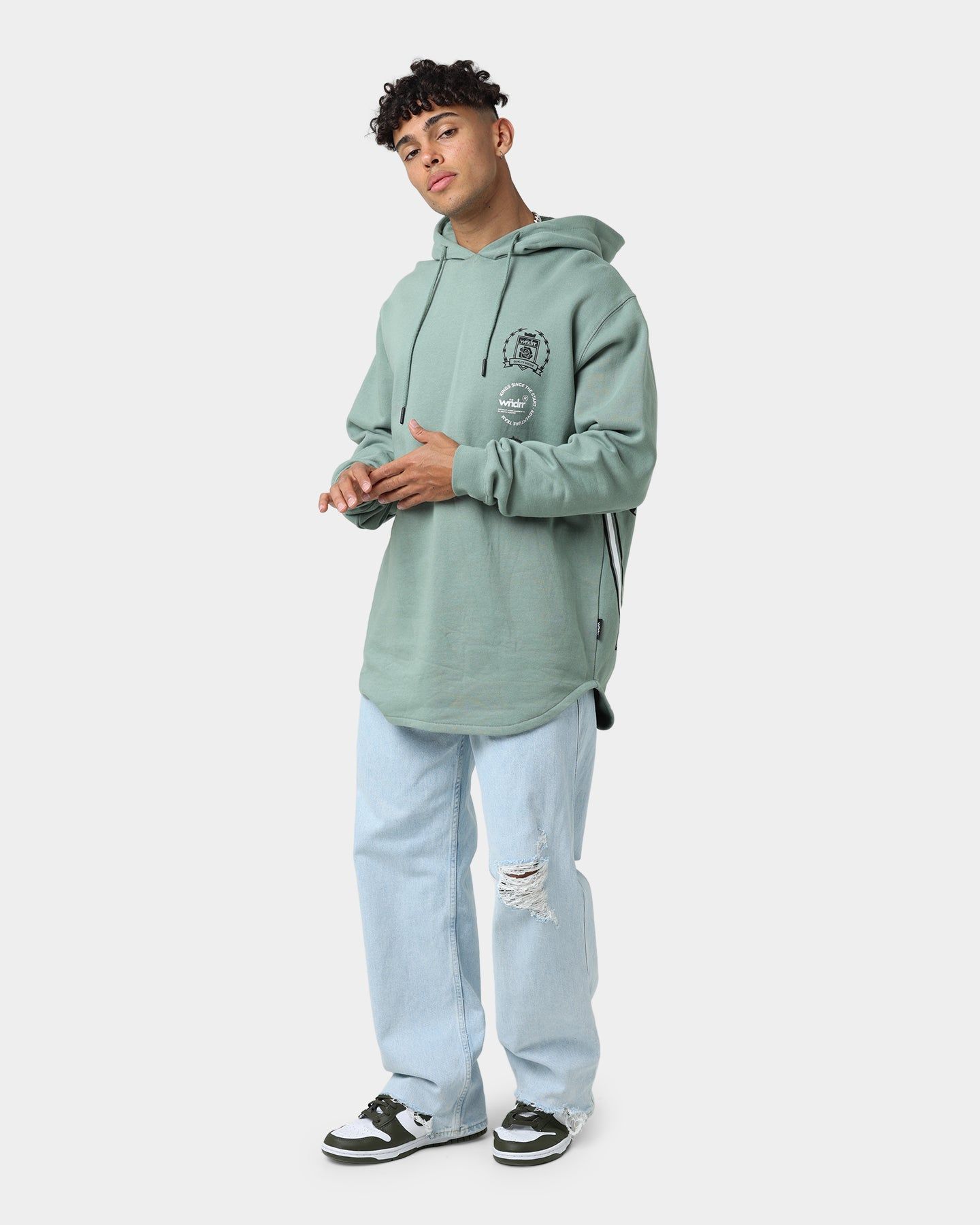 WNDRR Ambush Curved Hem Hoodie Olive sold by Culture Kings product image thumbnail 3