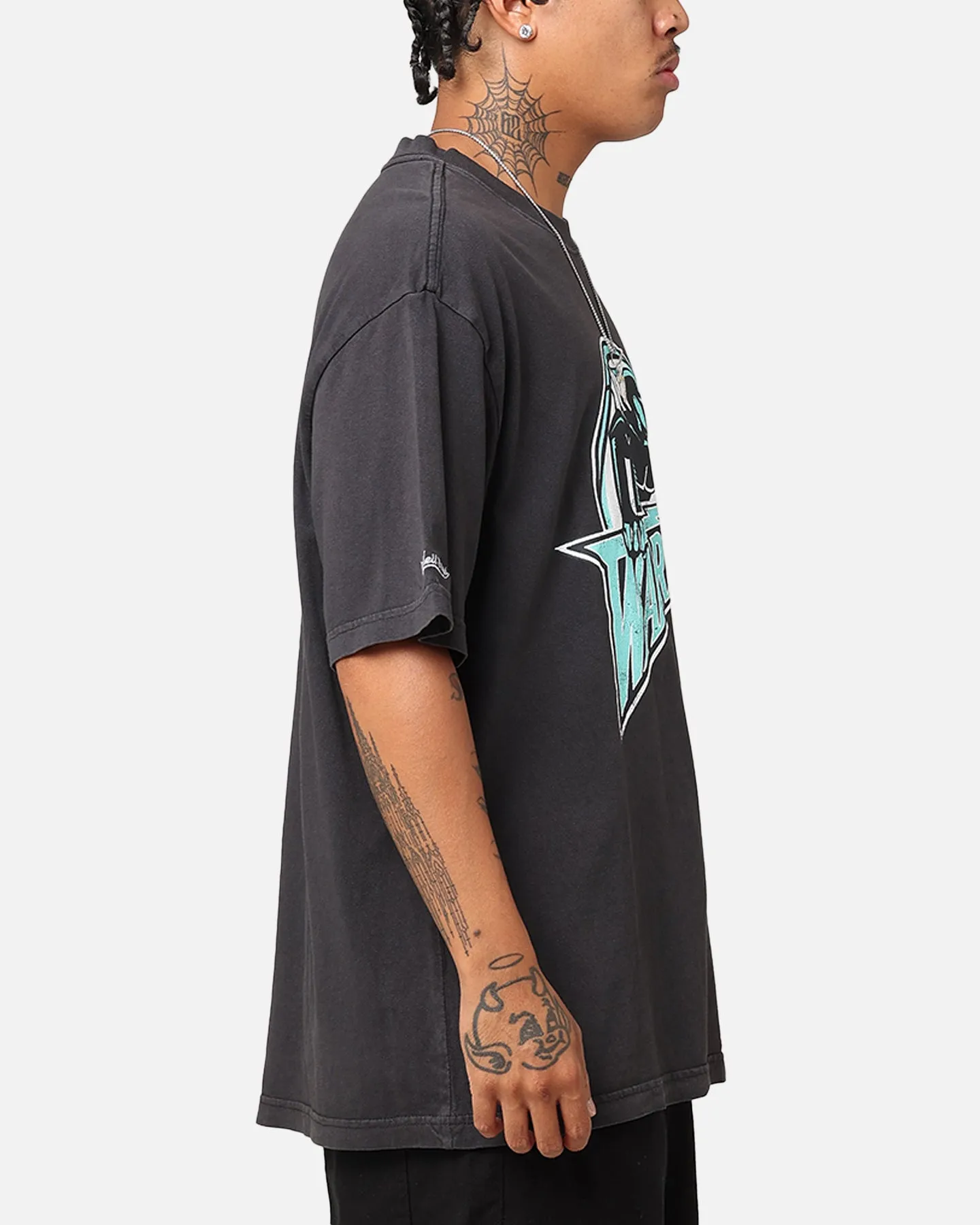 Mitchell & Ness Golden State Warriors Ice Blue Logo T-Shirt Faded Black sold by Culture Kings product image thumbnail 4