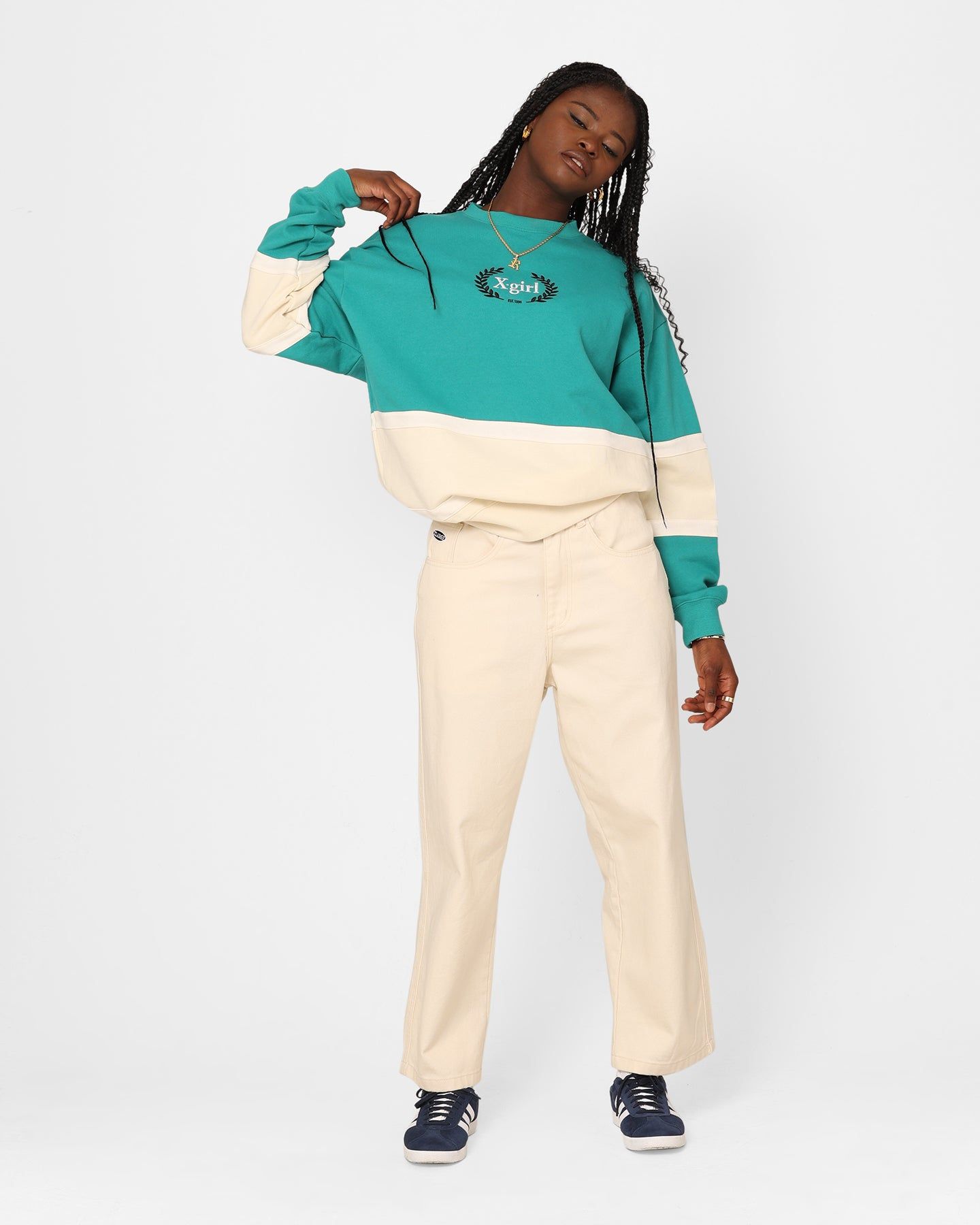 X-Girl Women's College Sweat Crewneck Green sold by Culture Kings product image thumbnail 2