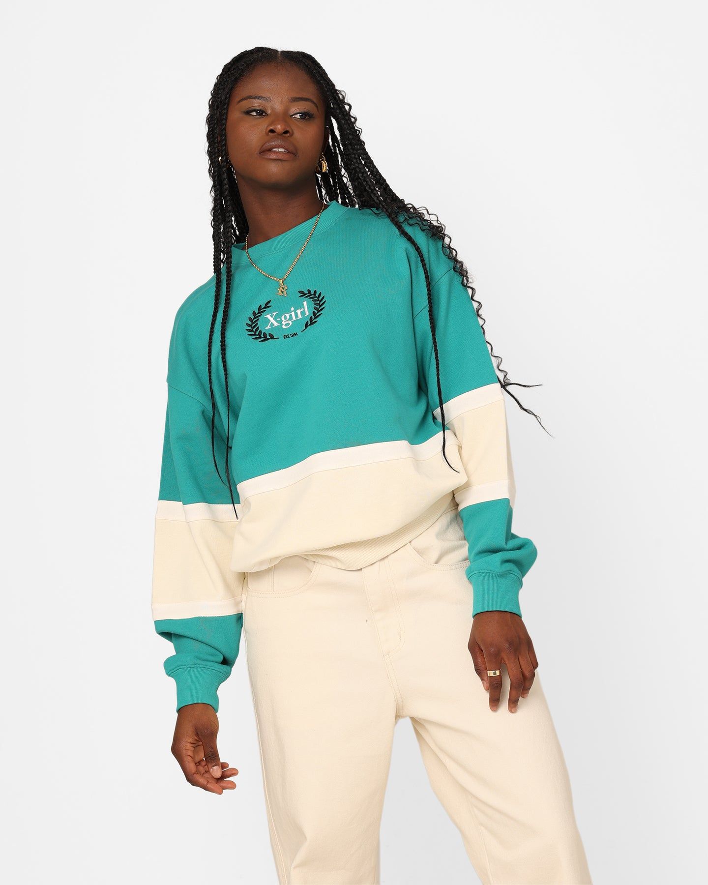 X-Girl Women's College Sweat Crewneck Green sold by Culture Kings