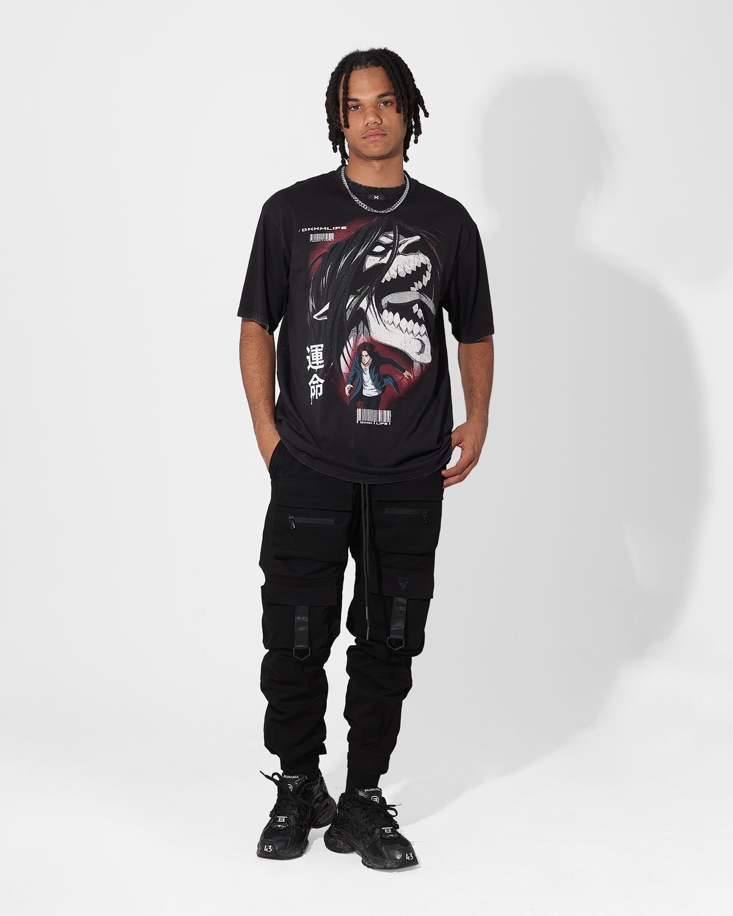 DXXMLIFE X Attack On Titan Eren Baggy Vintage T-Shirt Vintage Black sold by Culture Kings product image thumbnail 3