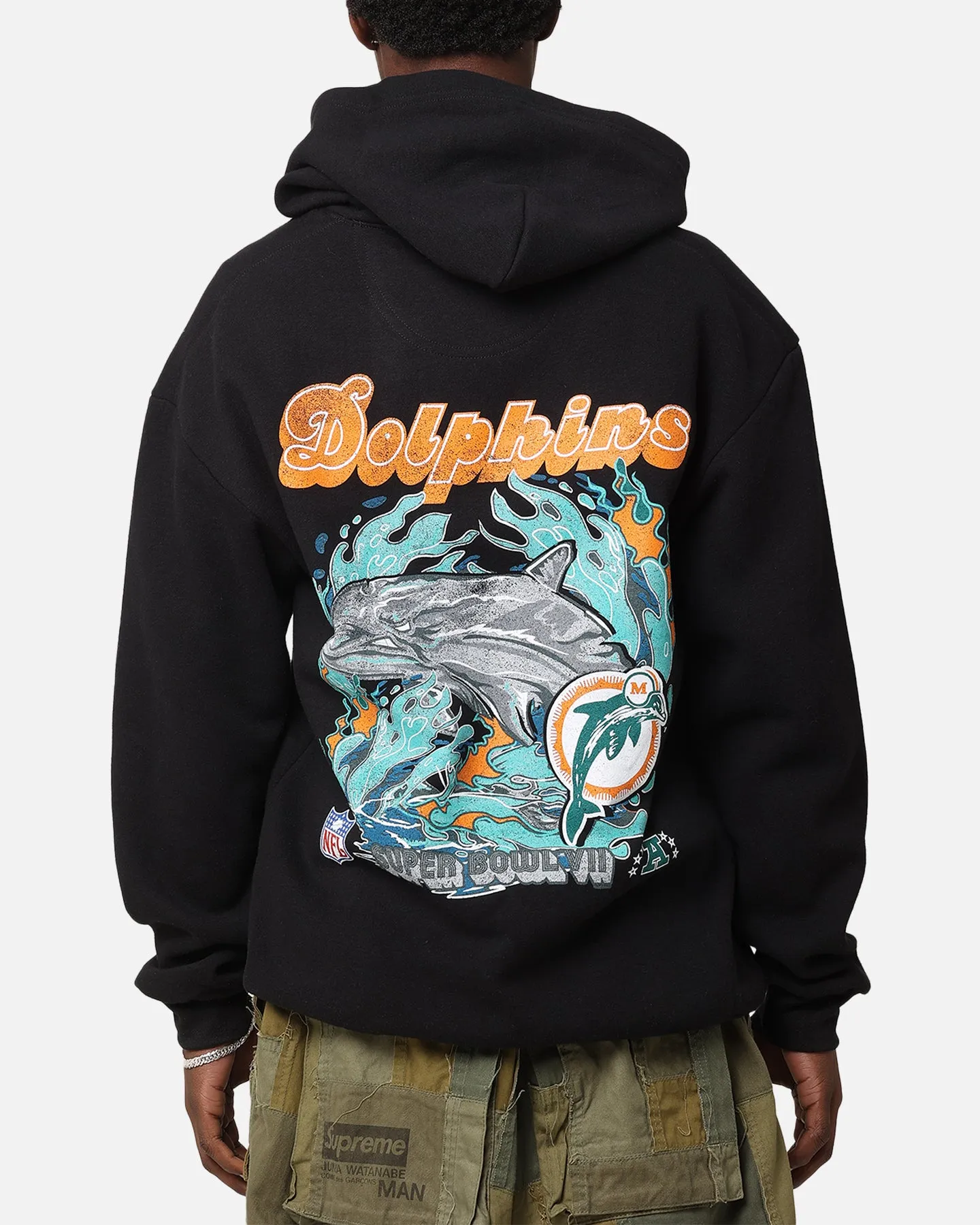 Mitchell & Ness Miami Dolphins 'Alter Ego' Flames Hoodie Faded Black sold by Culture Kings