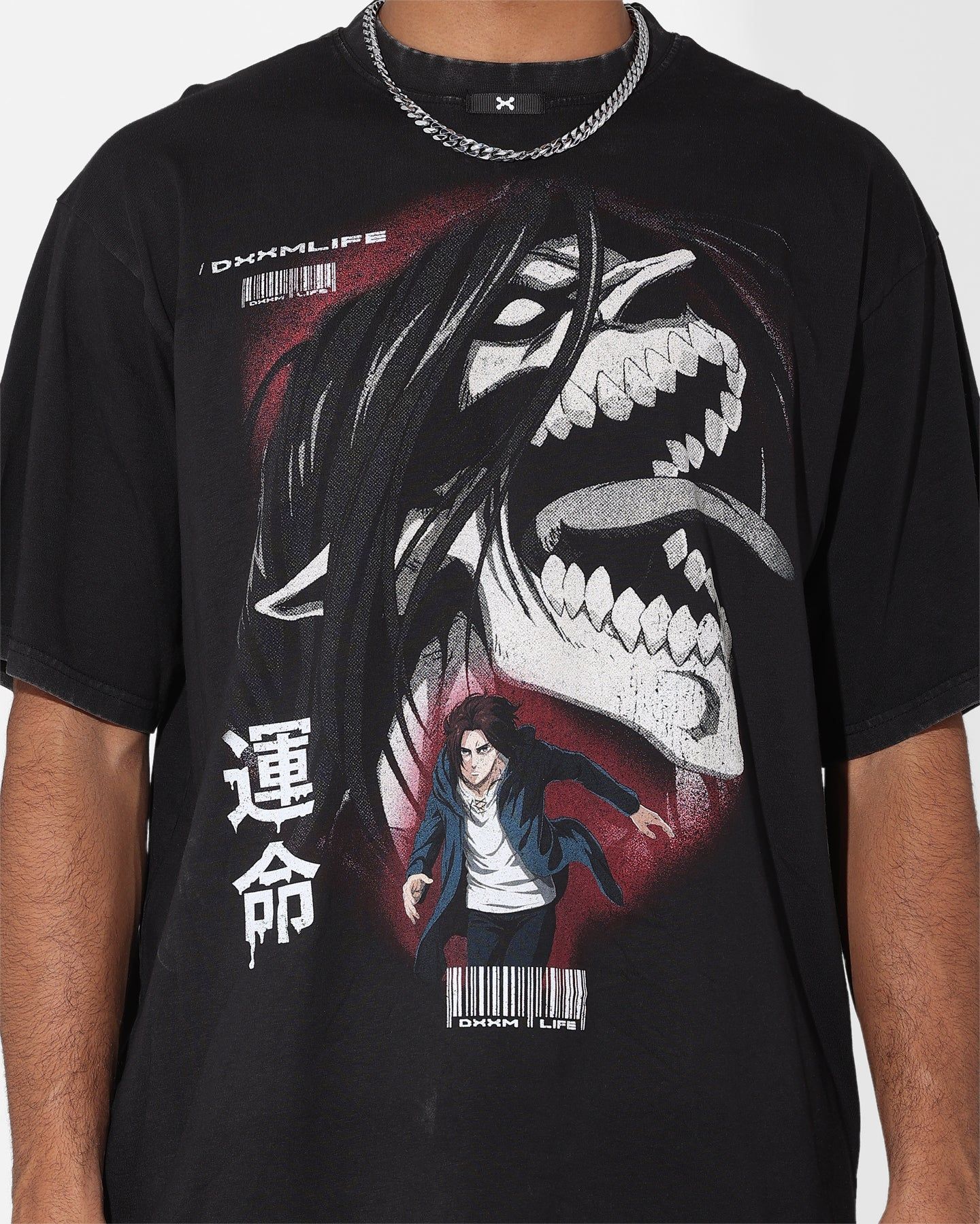 DXXMLIFE X Attack On Titan Eren Baggy Vintage T-Shirt Vintage Black sold by Culture Kings product image thumbnail 4