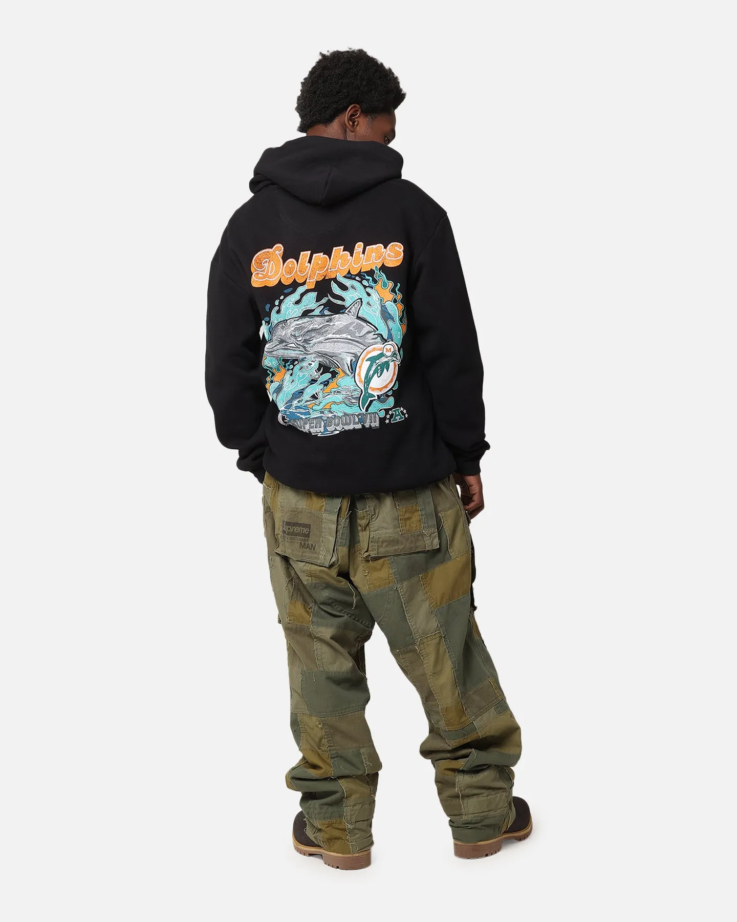 Mitchell & Ness Miami Dolphins 'Alter Ego' Flames Hoodie Faded Black sold by Culture Kings product image thumbnail 3
