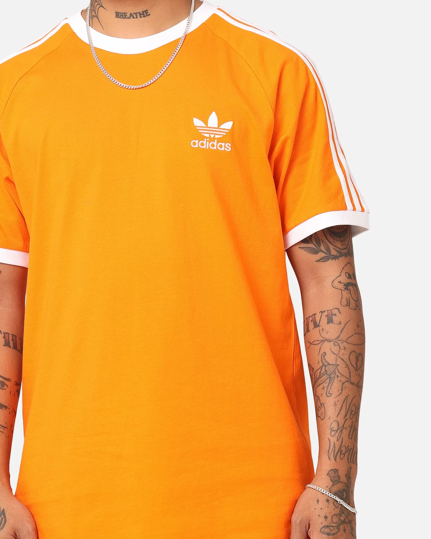 Adidas 3-Stripes T-Shirt Orange sold by Culture Kings product image thumbnail 4
