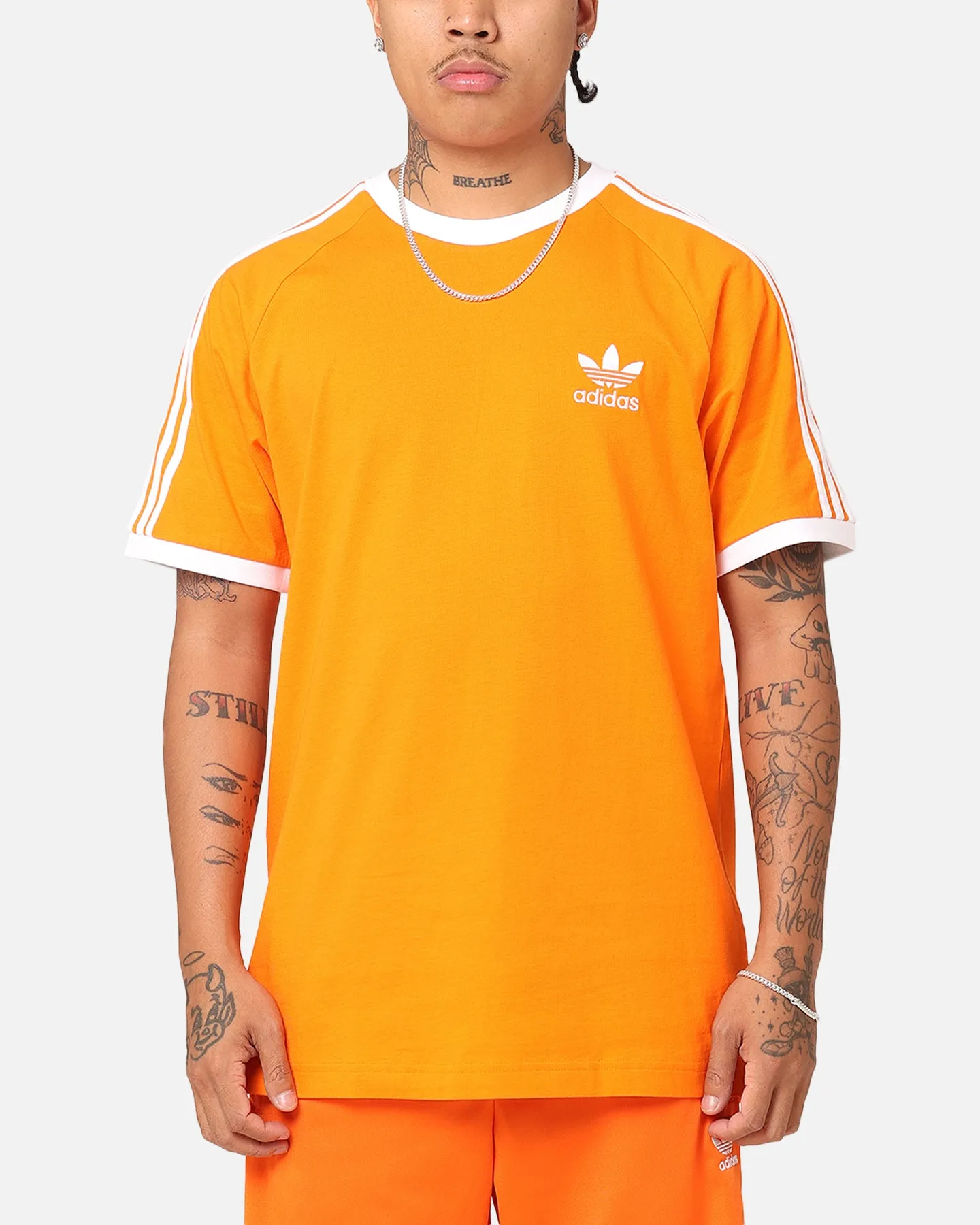 Adidas 3-Stripes T-Shirt Orange sold by Culture Kings