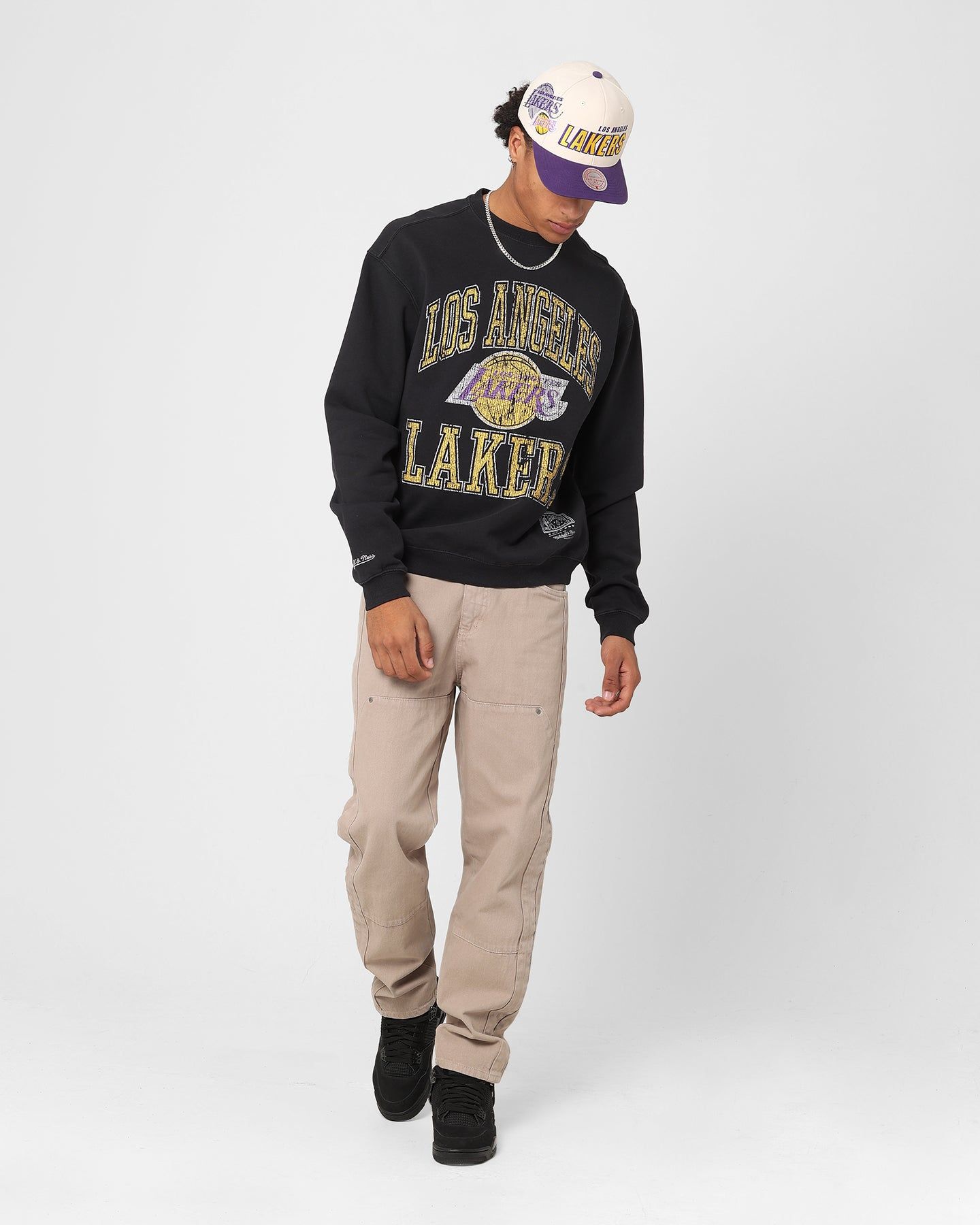 Mitchell & Ness Los Angeles Lakers Ivy Arch Crewneck Faded Black sold by Culture Kings product image thumbnail 2