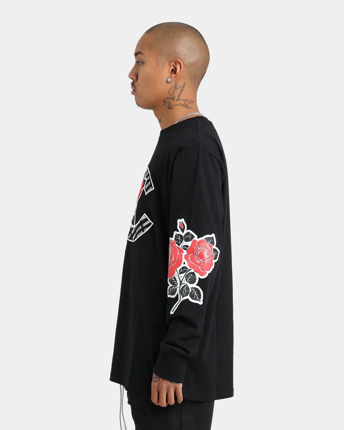 Crooks & Castles Roses Gun Long Sleeve T-Shirt Black sold by Culture Kings product image thumbnail 5