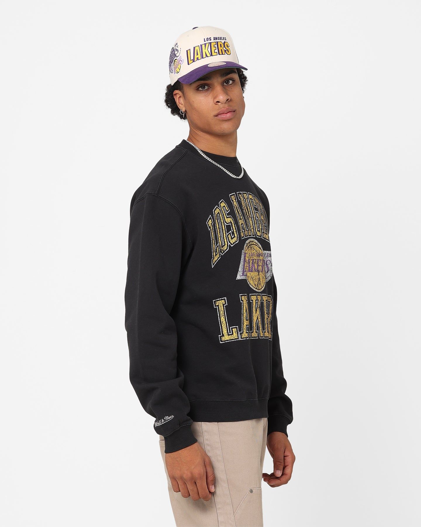 Mitchell & Ness Los Angeles Lakers Ivy Arch Crewneck Faded Black sold by Culture Kings product image thumbnail 5
