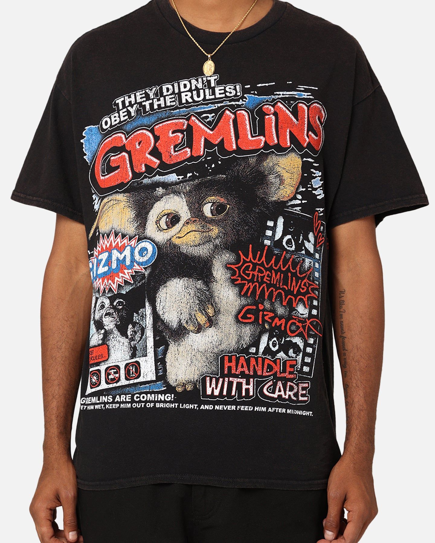 Goat Crew X Gremlins Gremlins Obey Vintage T-Shirt Black Wash sold by Culture Kings product image thumbnail 4