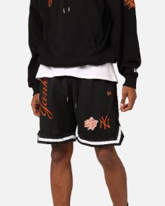 New Era New York Yankees 'Scary Nights' Mesh Shorts Black/Orange sold by Culture Kings