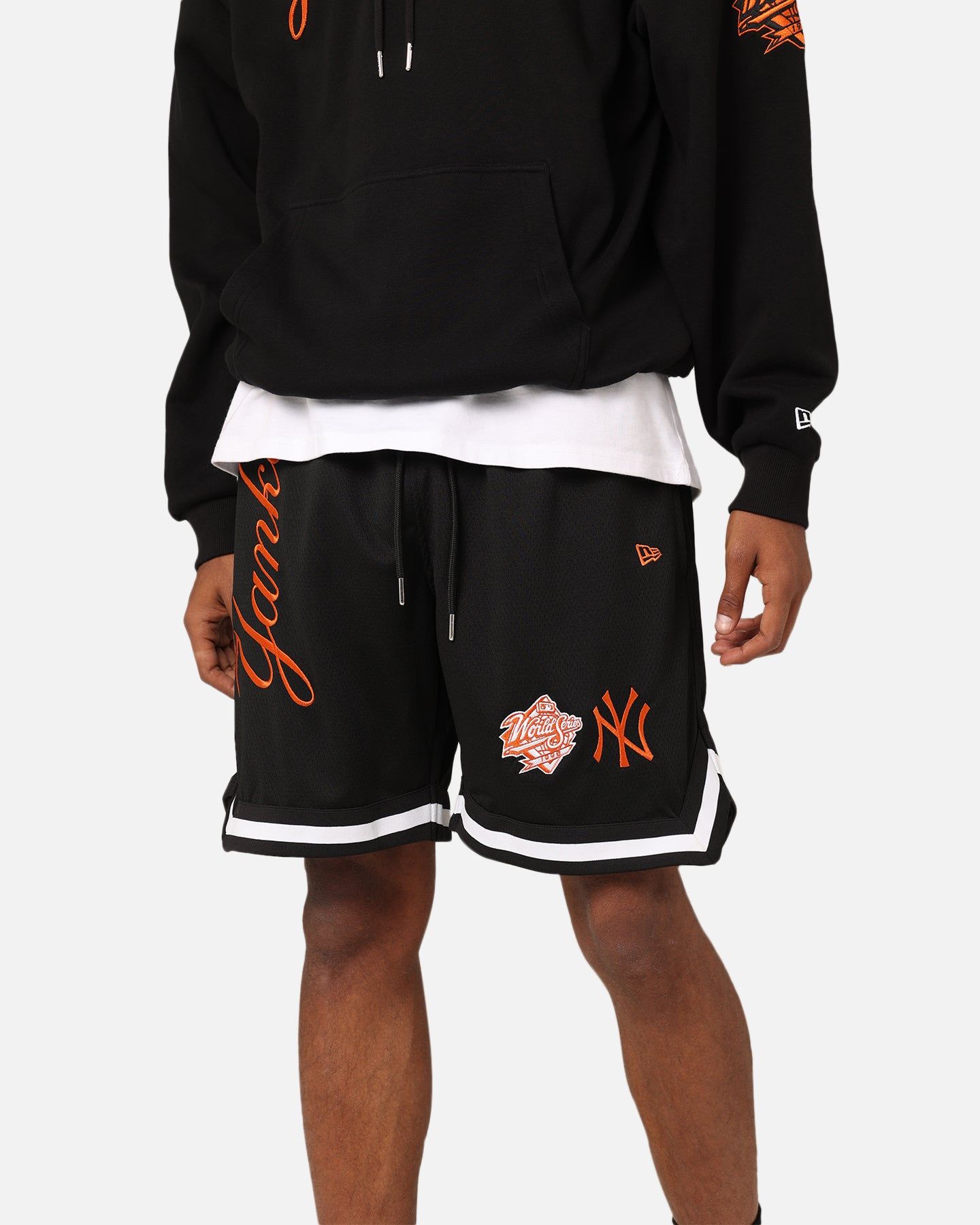 New Era New York Yankees 'Scary Nights' Mesh Shorts Black/Orange sold by Culture Kings product image thumbnail 4