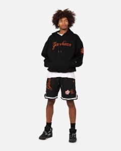New Era New York Yankees 'Scary Nights' Mesh Shorts Black/Orange sold by Culture Kings