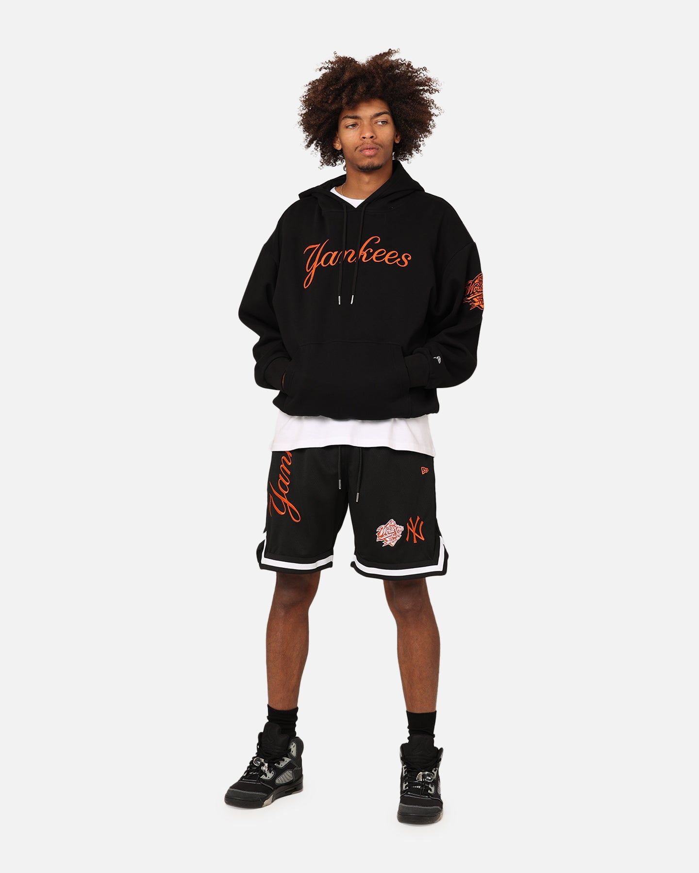 New Era New York Yankees 'Scary Nights' Mesh Shorts Black/Orange sold by Culture Kings product image thumbnail 2