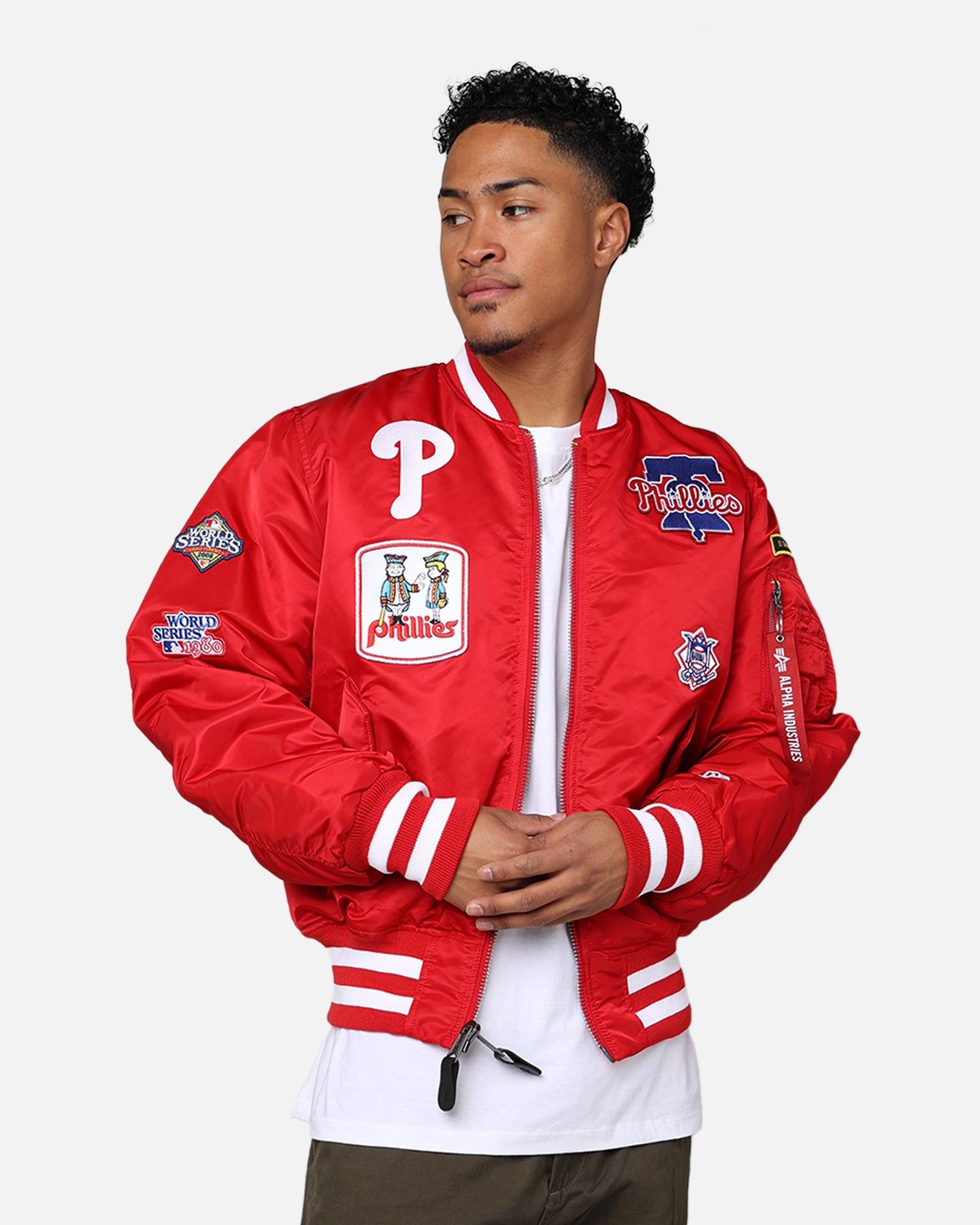 New Era X Alpha Series X MLB Philadelphia Phillies MA-1 Bomber Jacket Red sold by Culture Kings
