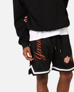 New Era New York Yankees 'Scary Nights' Mesh Shorts Black/Orange sold by Culture Kings