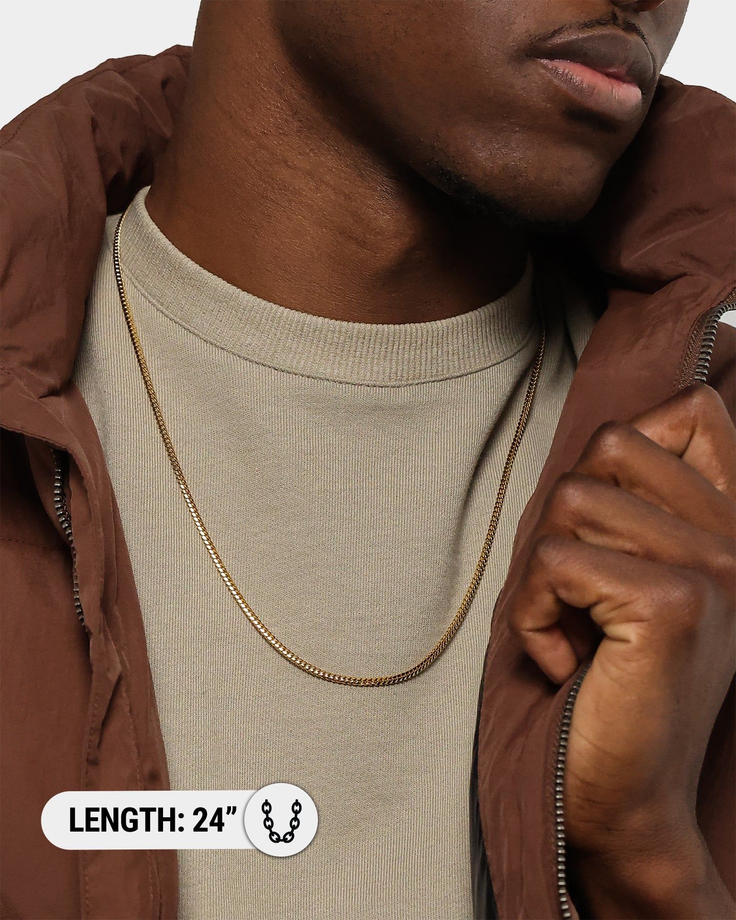 House Of Auric Cuban Link 2.5mm 24" Chain 18K Gold Vermeil sold by Culture Kings product image thumbnail 4