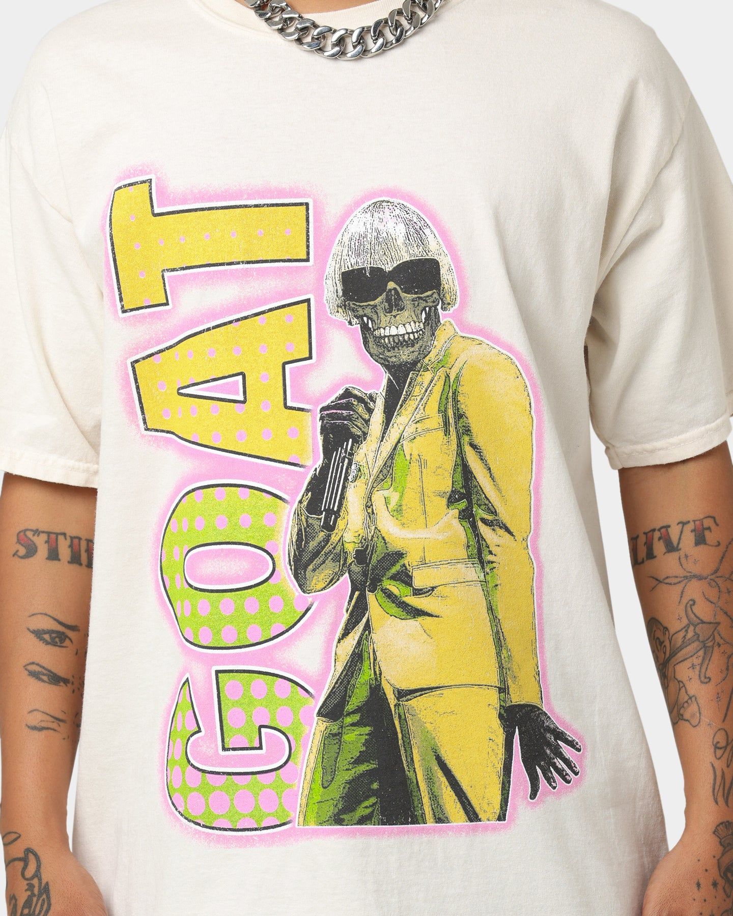 Goat Crew Bob Cut Skelly T-Shirt Off White sold by Culture Kings product image thumbnail 3