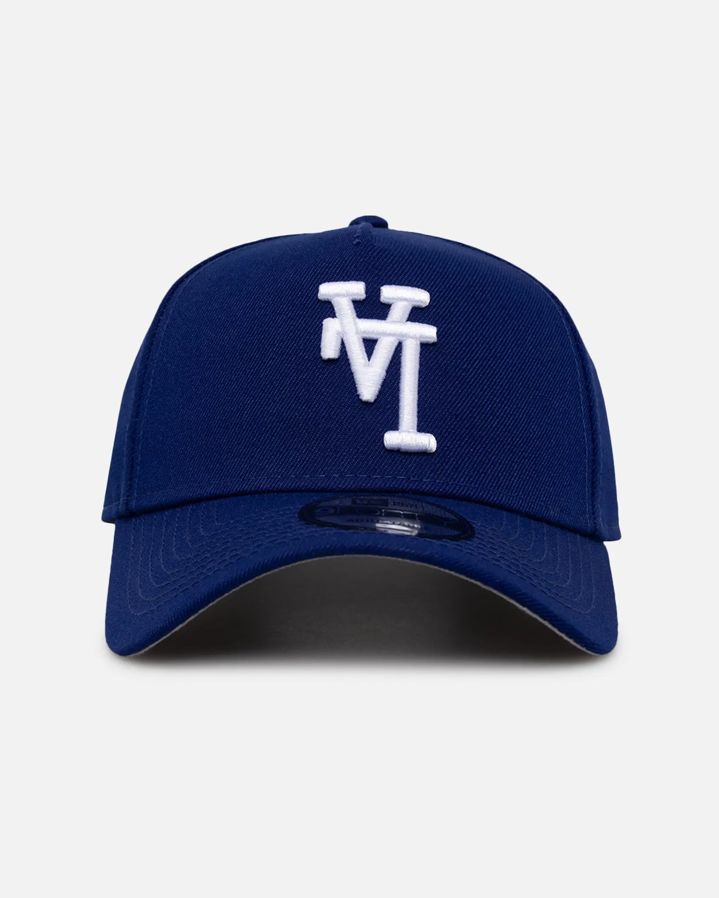 New Era Los Angeles Dodgers 'Upside Down LA Logo' 9FORTY A-Frame Snapback Dark Royal sold by Culture Kings